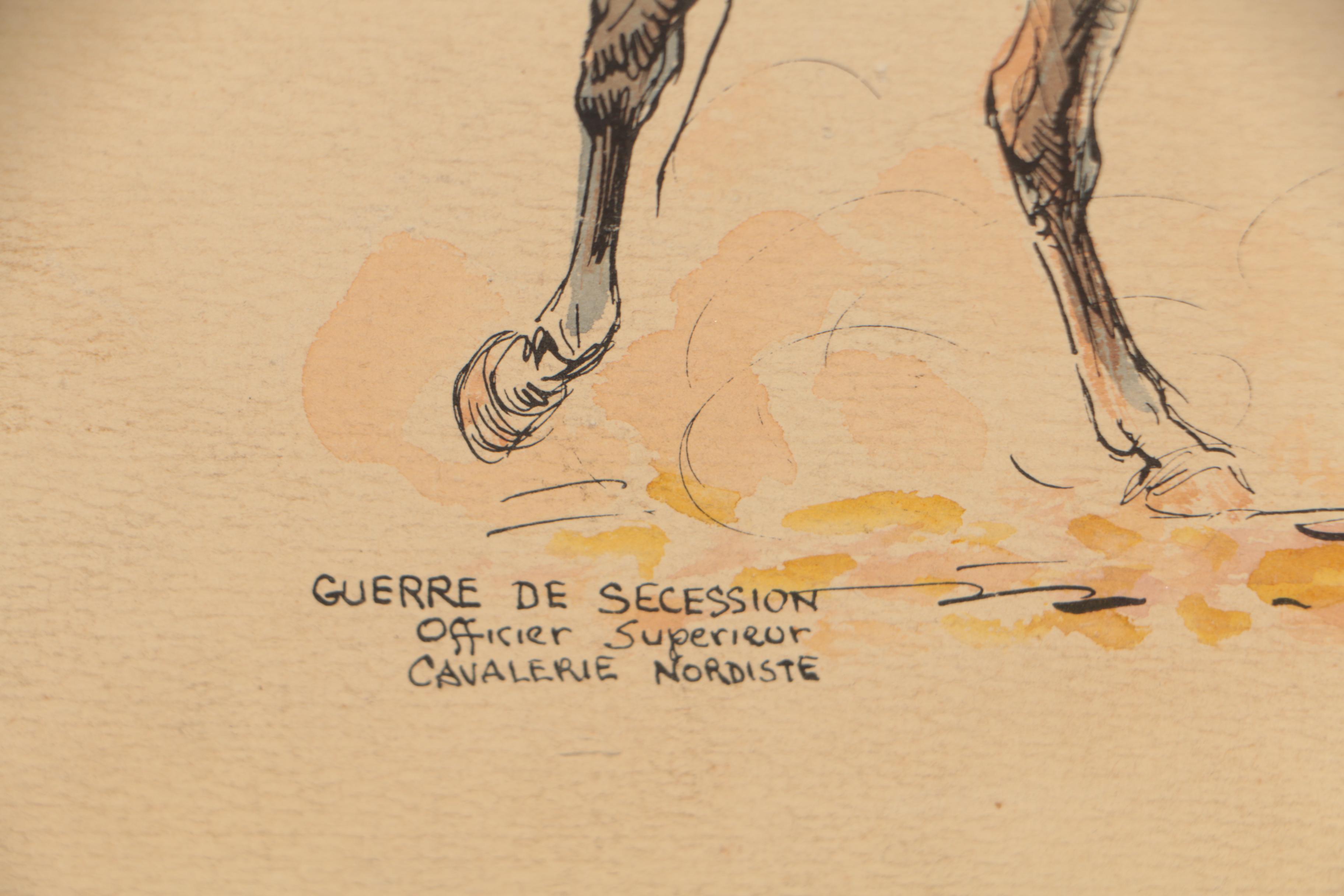 Eugène Leliepvre Lithograph Military Illustrations for "Guerre de Seccesion"