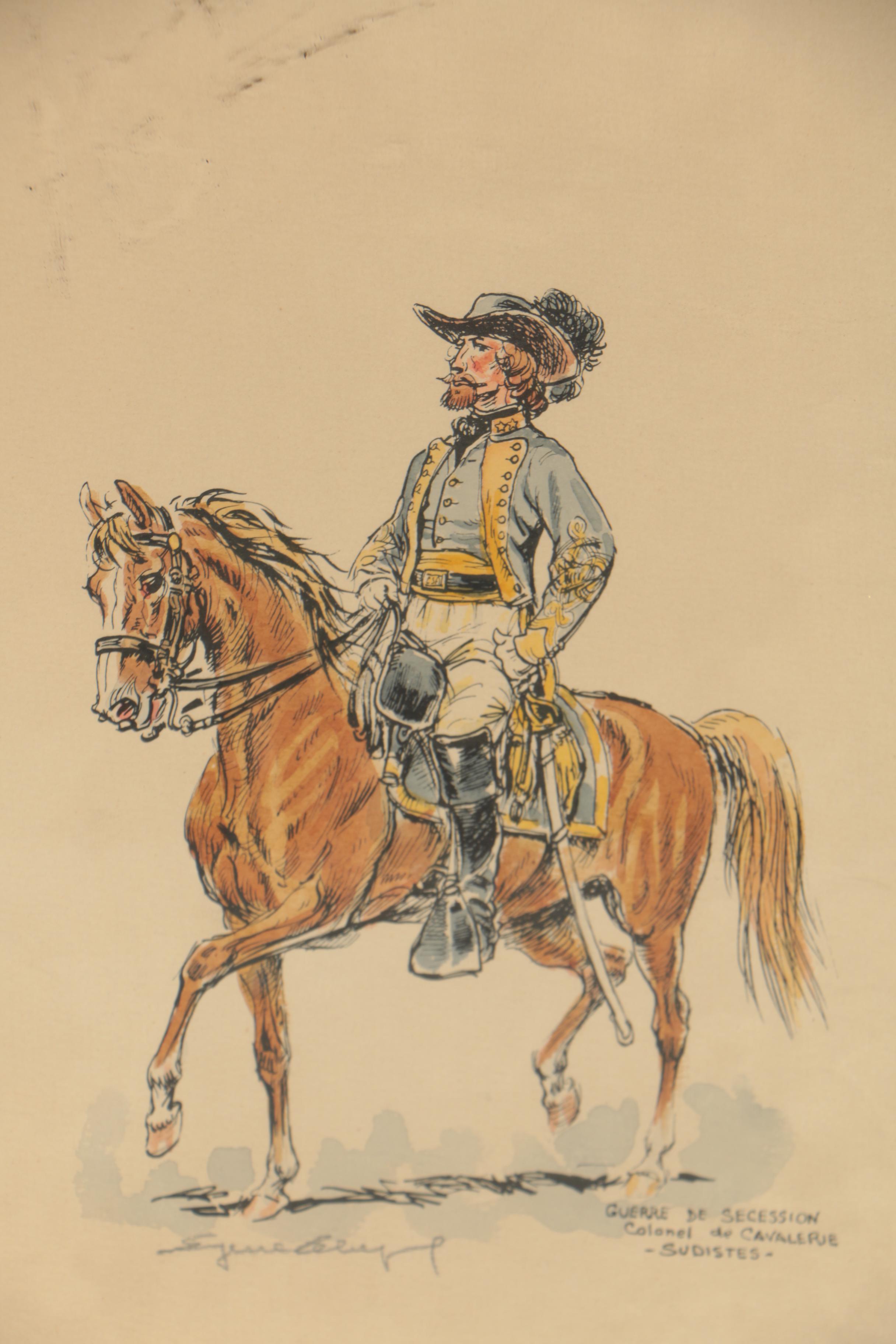 Eugène Leliepvre Lithograph Military Illustrations for "Guerre de Seccesion"