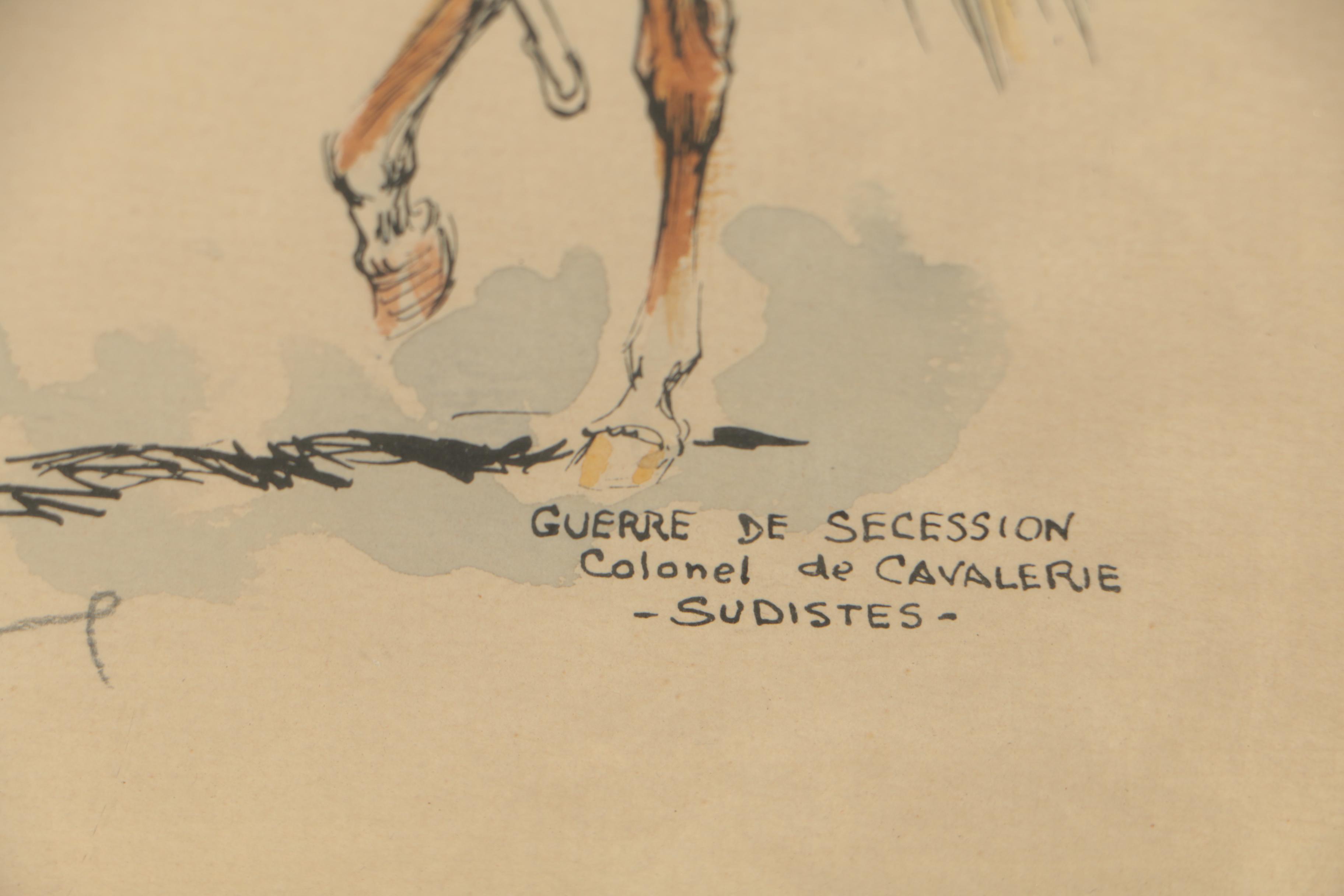 Eugène Leliepvre Lithograph Military Illustrations for "Guerre de Seccesion"