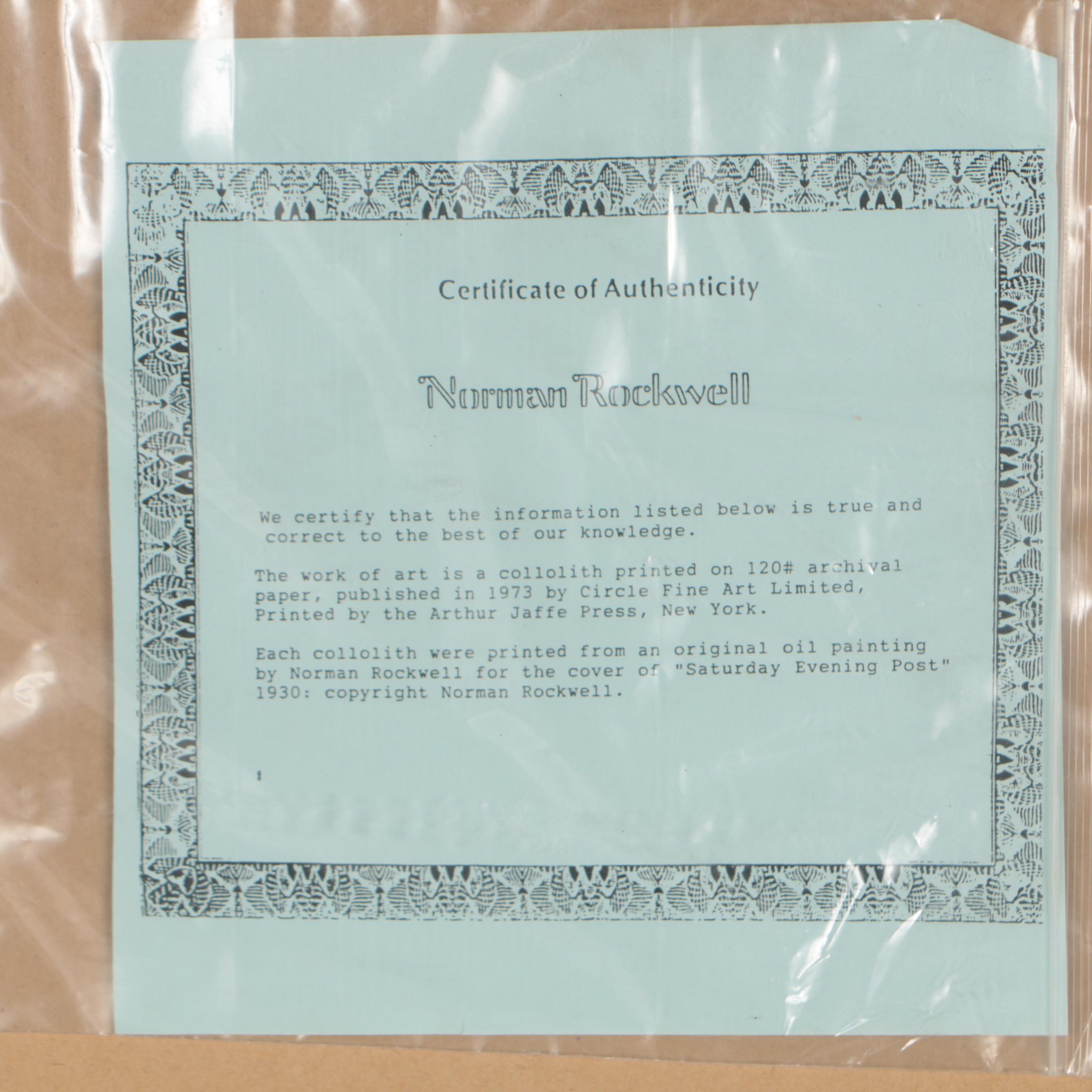 Late 20th Century Giclée after Norman Rockwell "Hollywood"