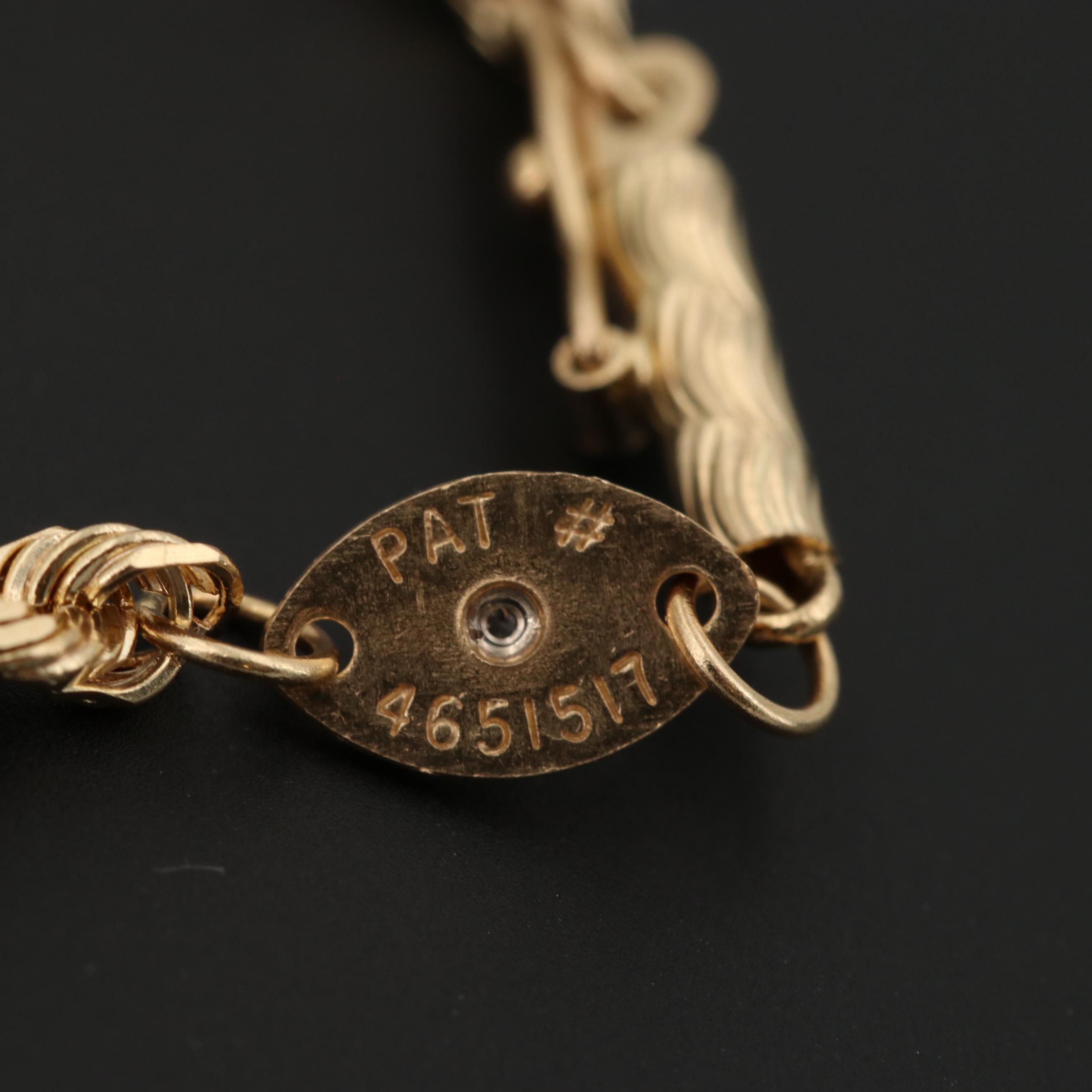 14K Yellow Gold Diamond Pendant and Fancy Chain Necklace