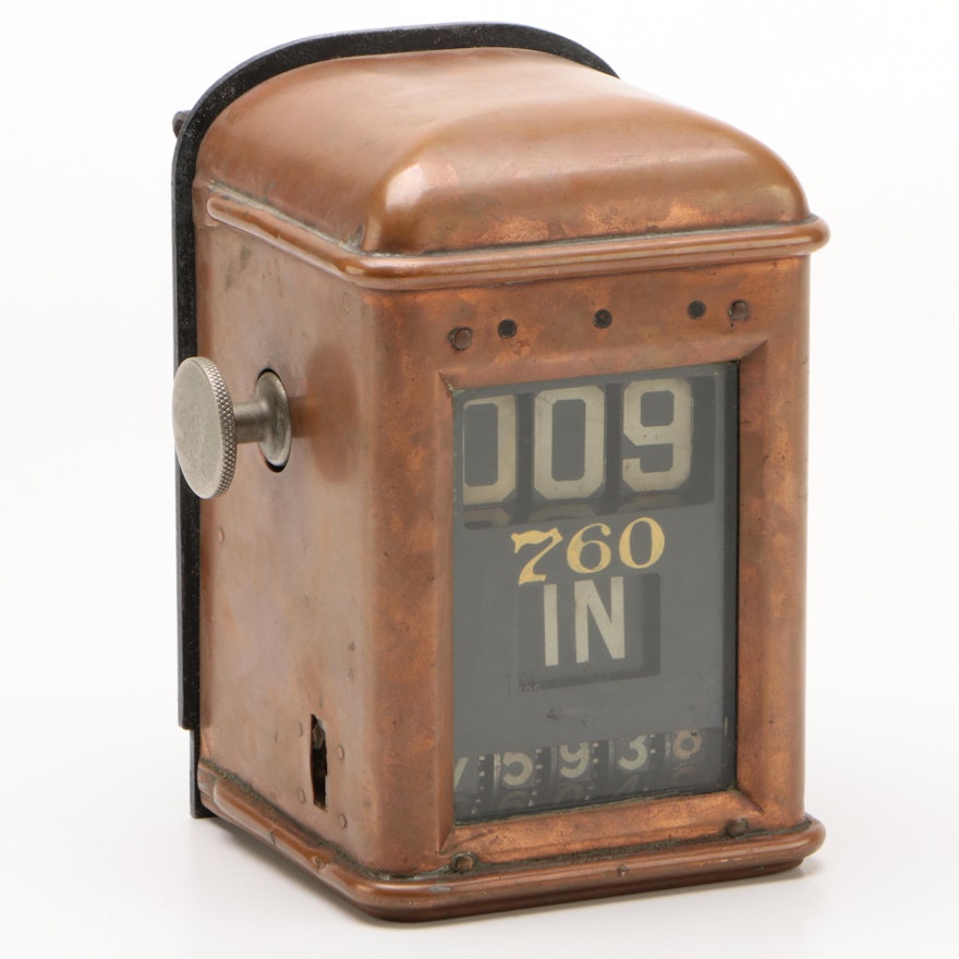 Copper Trolley Fare Meter Box, Early 20th Century