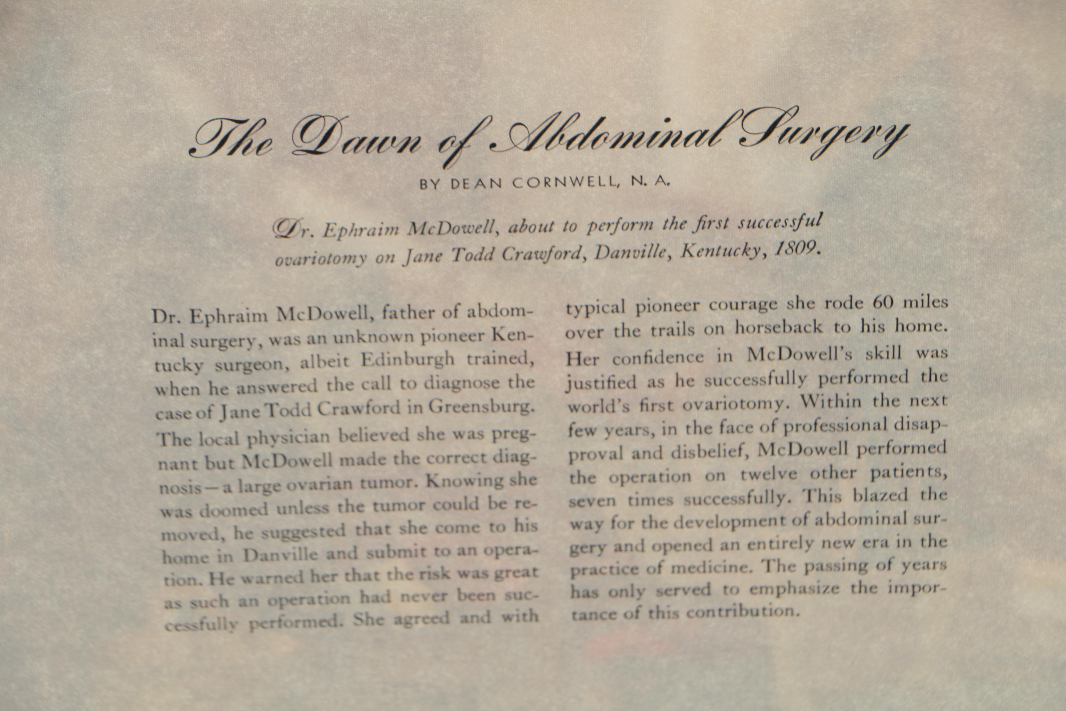 Offset Lithographs after Dean Cornwell "Pioneers of American Medicine" Series