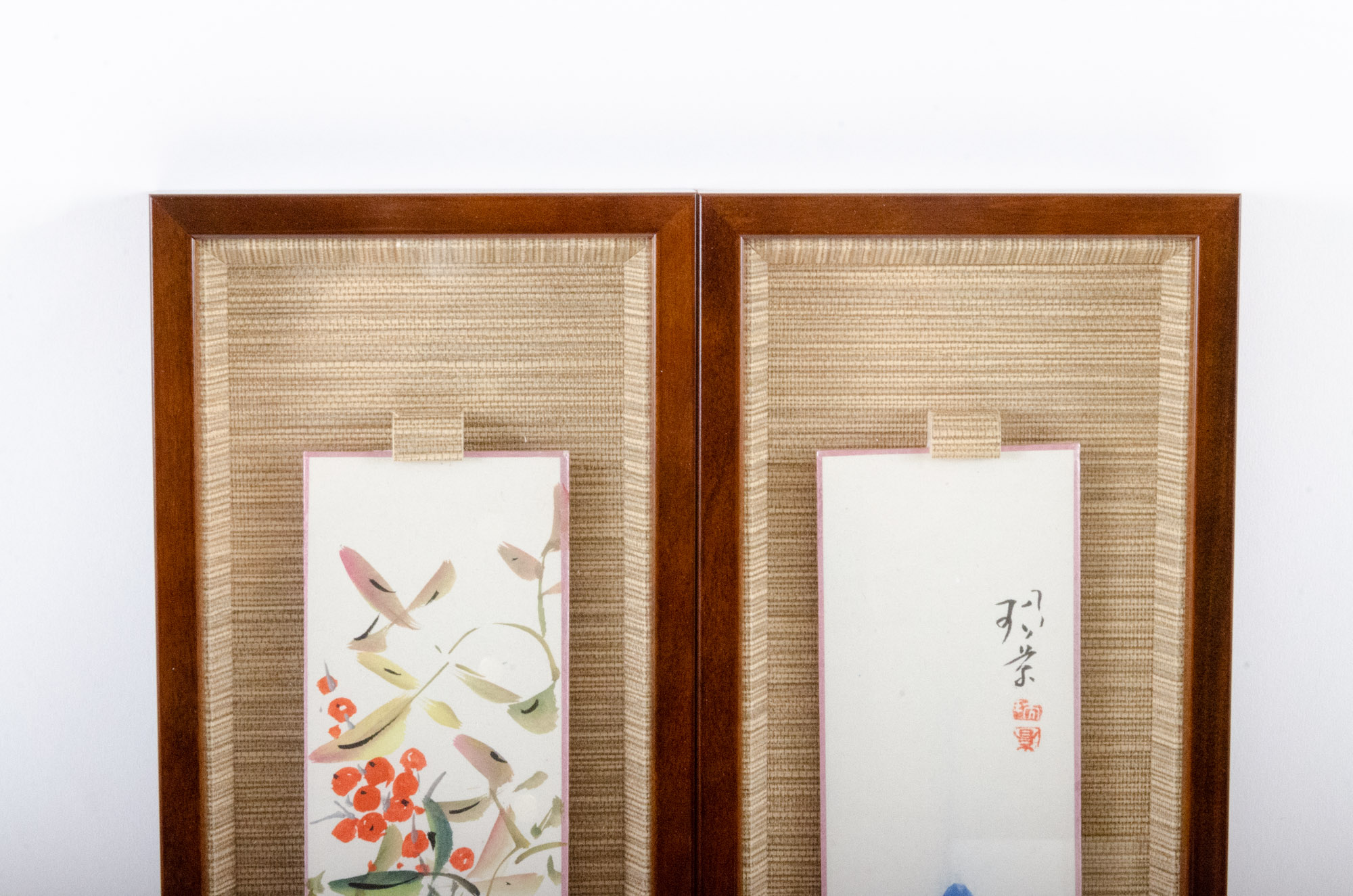 Japanese Floral Watercolor Paintings, Late 20th Century