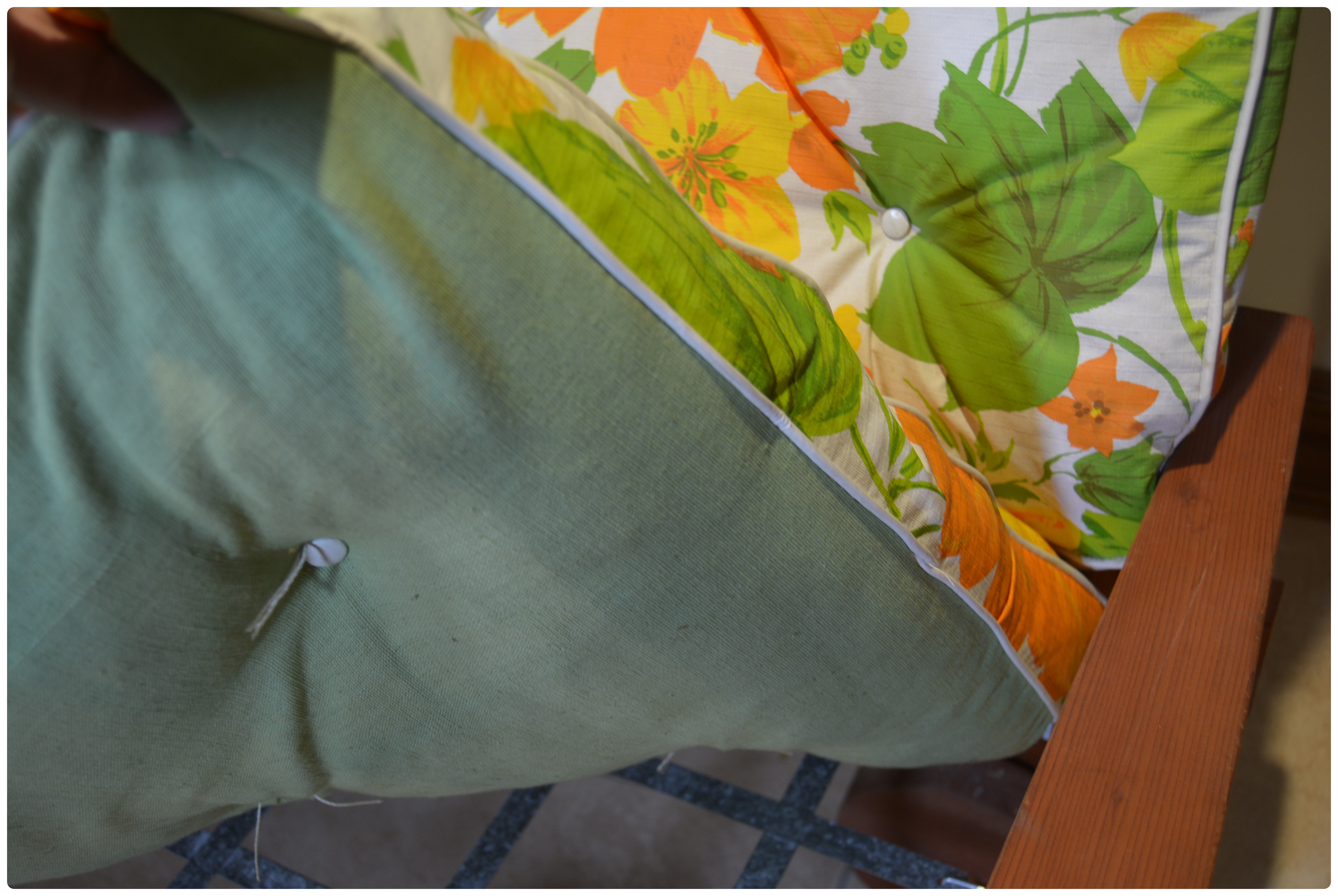 Cedar Two Seat Patio Bench with Center Table, Mid-20th Century