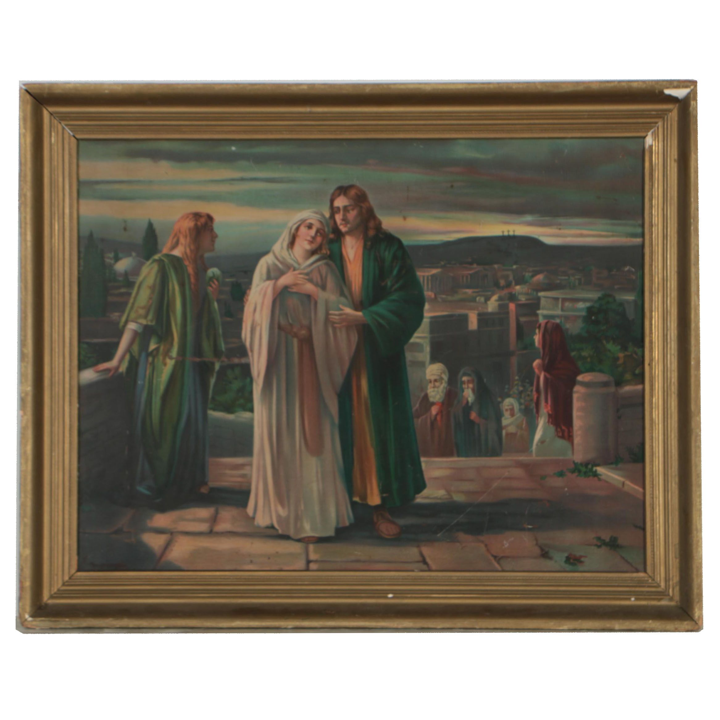 Chromolithograph after Herbert Schmalz "The Return of the Calvary"