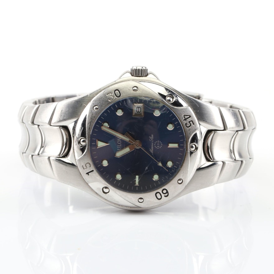 Bulovia Stainless Steel Marine Star Wristwatch