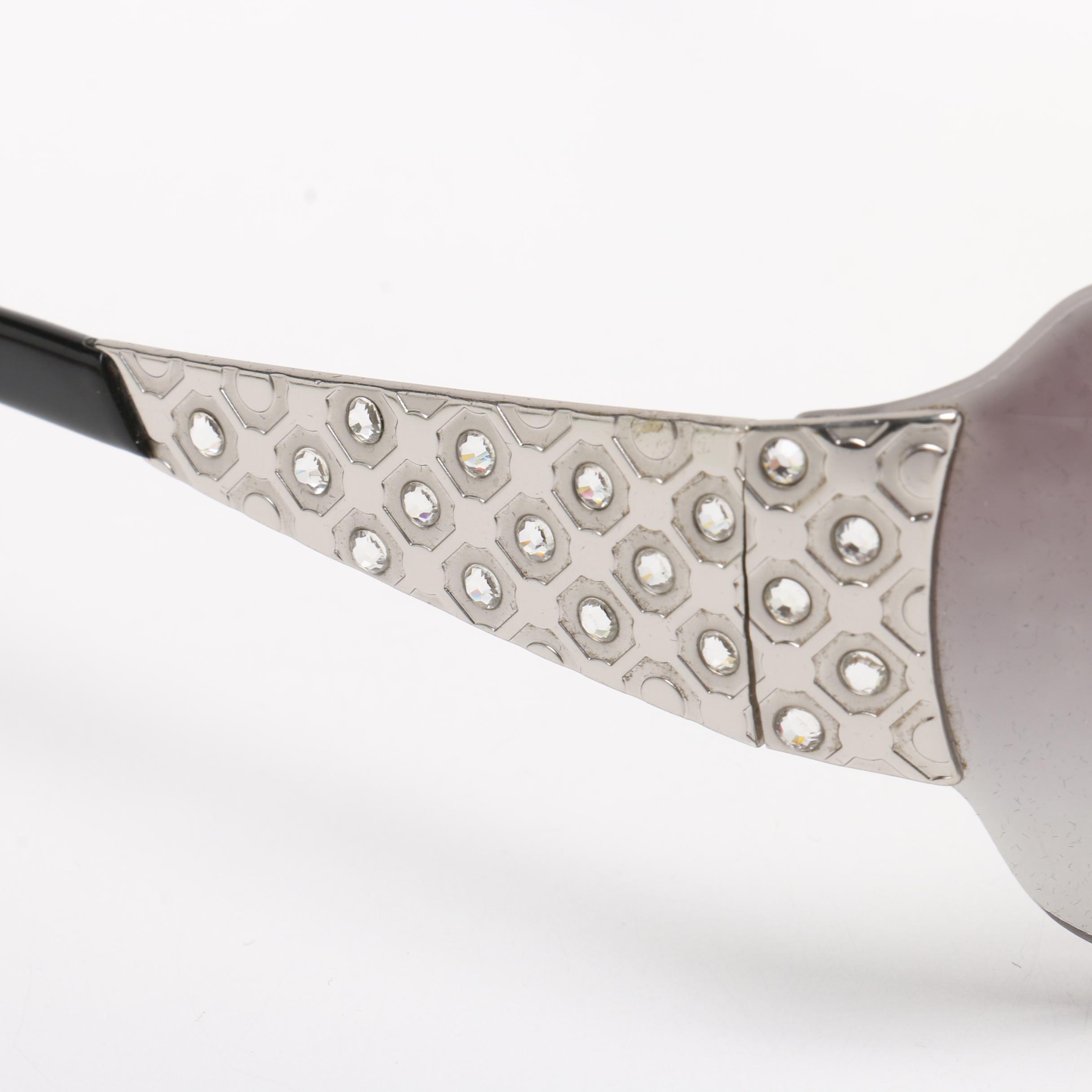 Prada Shield Sunglasses with Rhinestone Accents and Other Designer Sunglasses