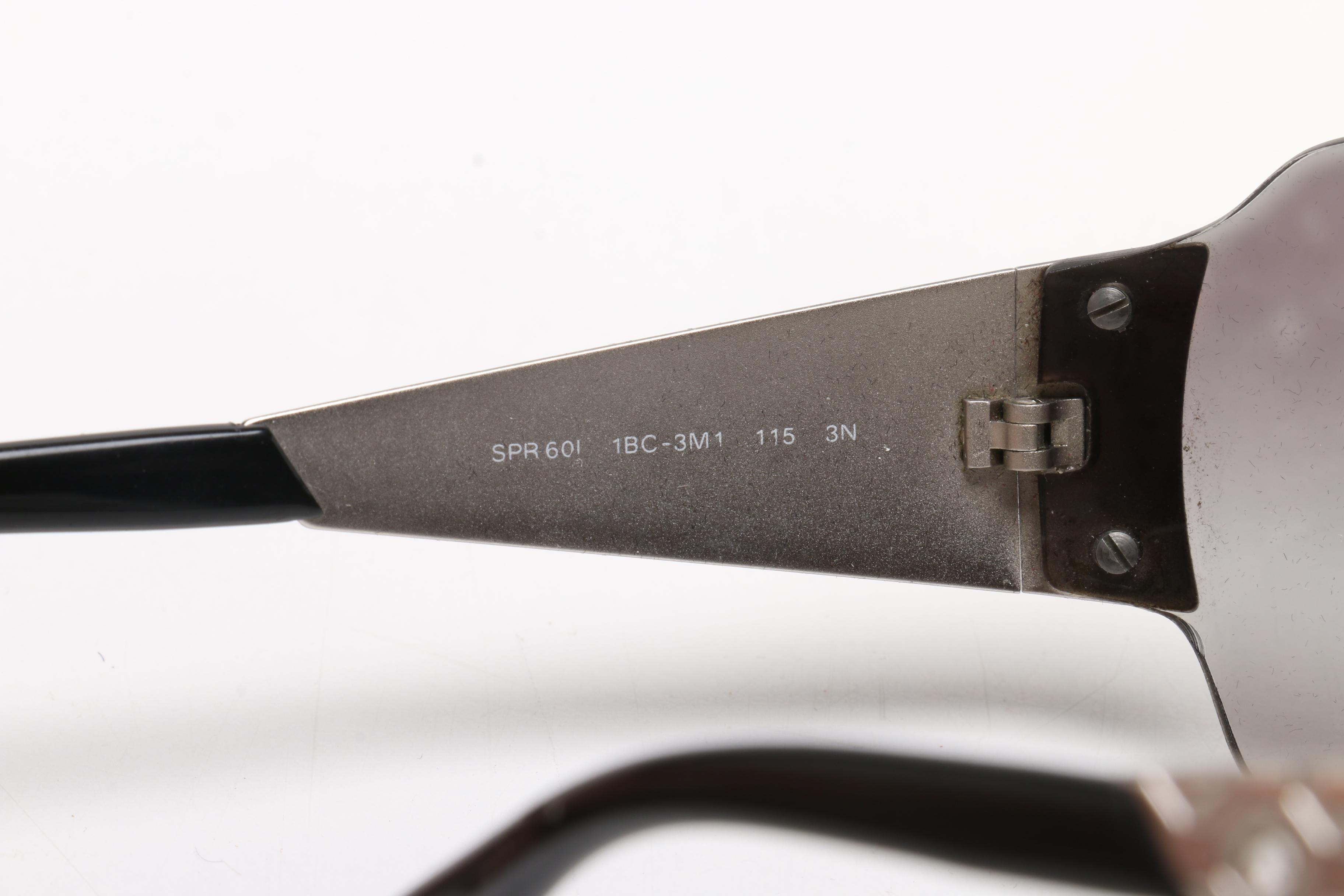 Prada Shield Sunglasses with Rhinestone Accents and Other Designer Sunglasses