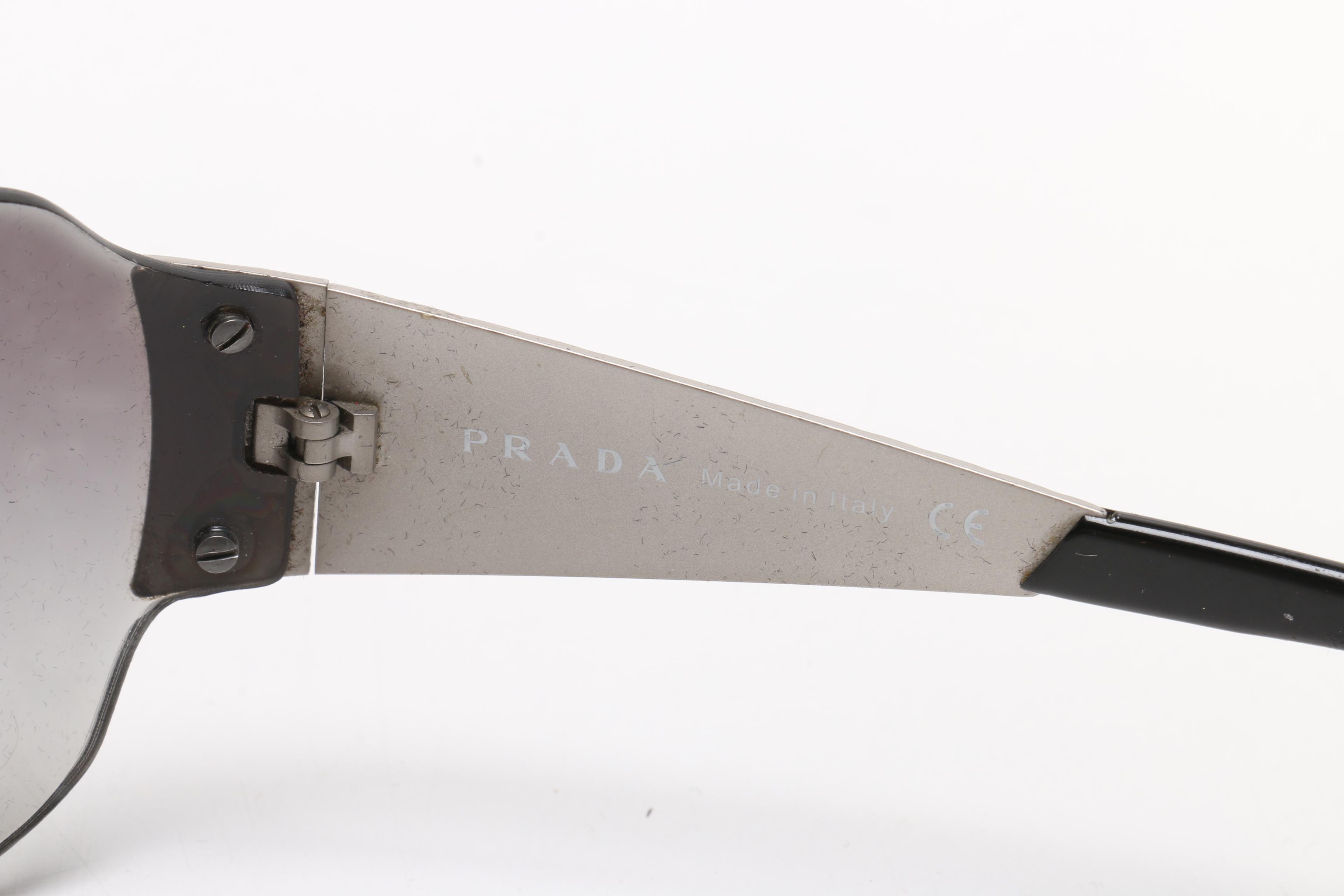 Prada Shield Sunglasses with Rhinestone Accents and Other Designer Sunglasses