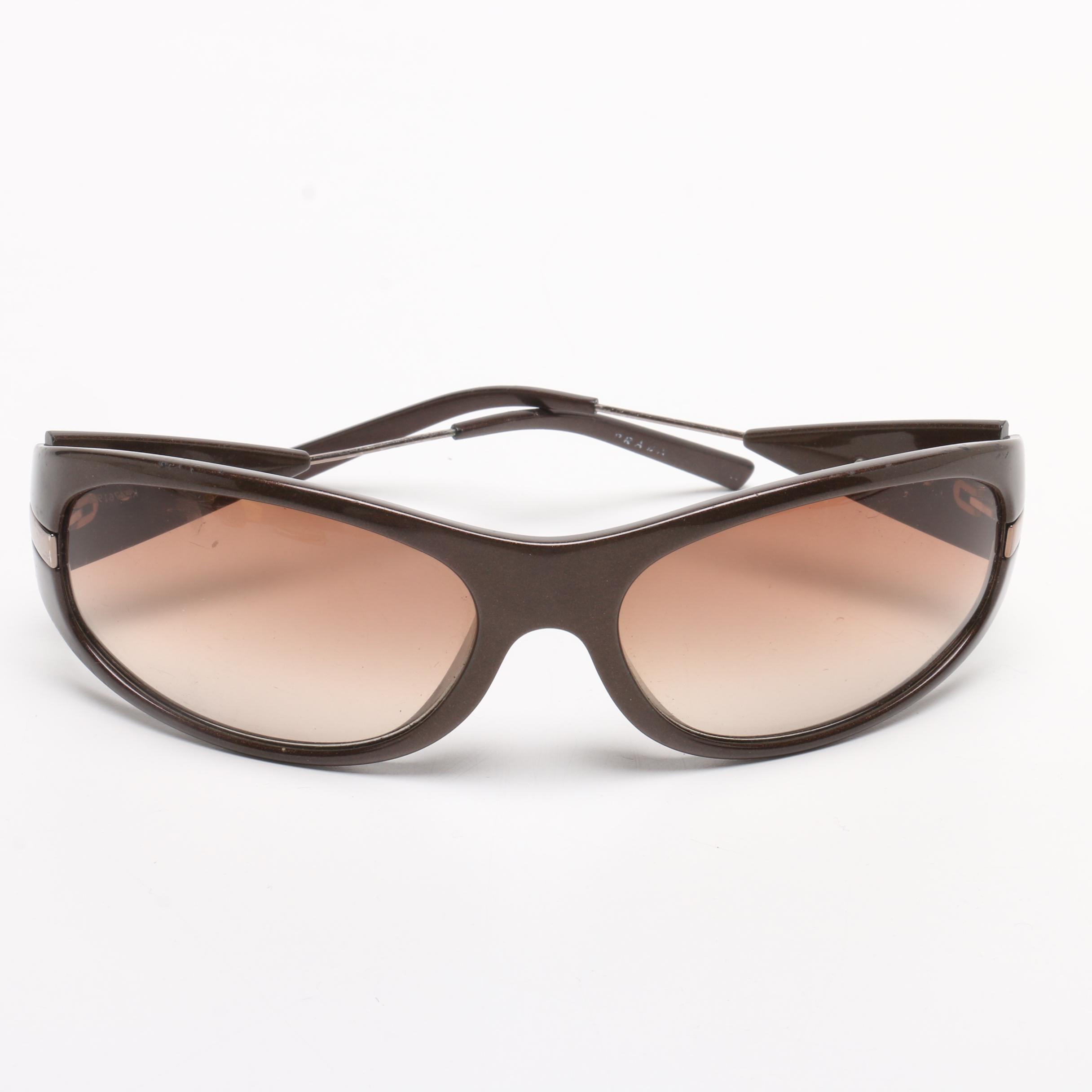 Prada Shield Sunglasses with Rhinestone Accents and Other Designer Sunglasses