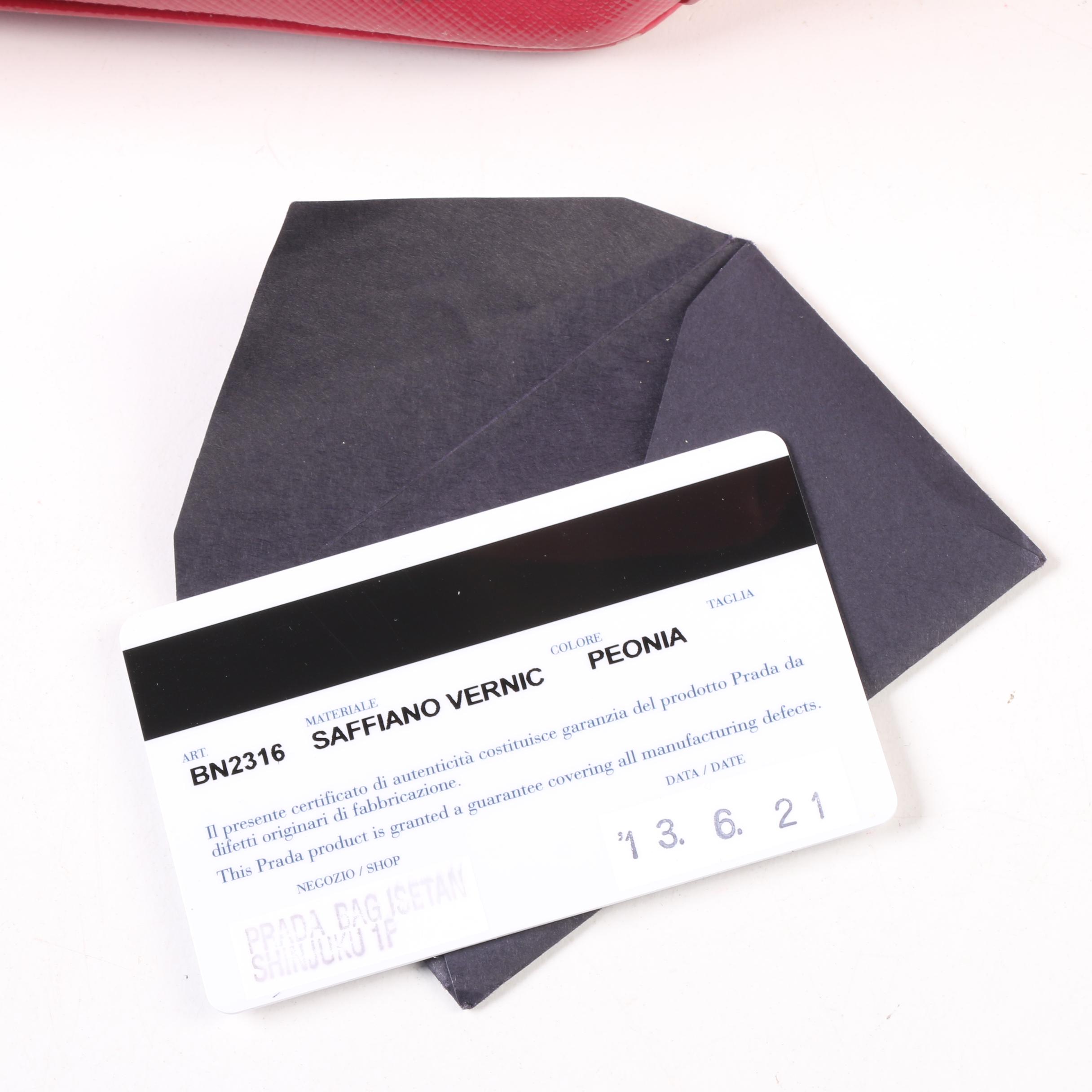 Prada Micro Galleria Two Way Handbag in Peonia Saffiano Leather