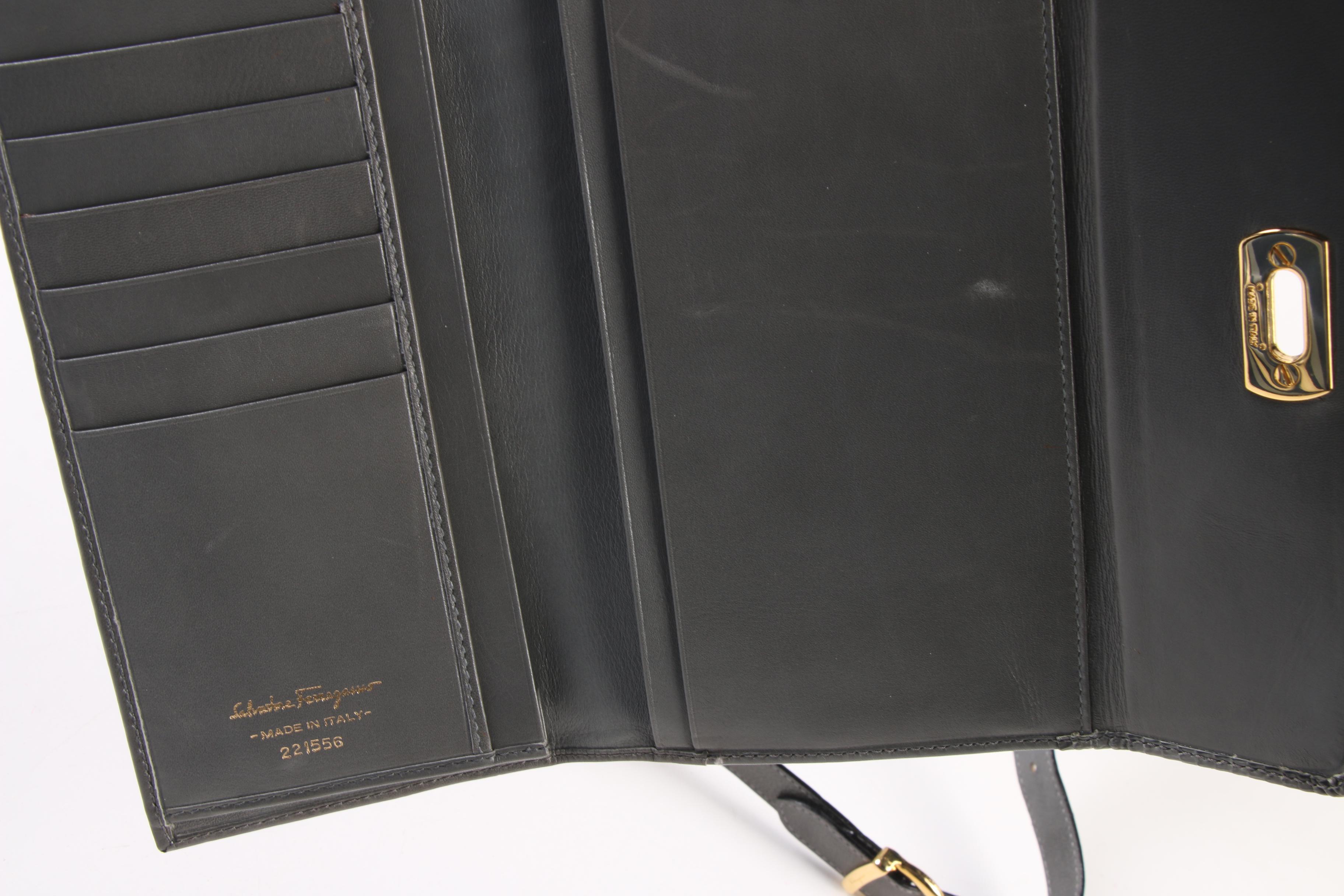 Salvatore Ferragamo Trapezium Bag and Trifold Gancini Wallet, Made in Italy