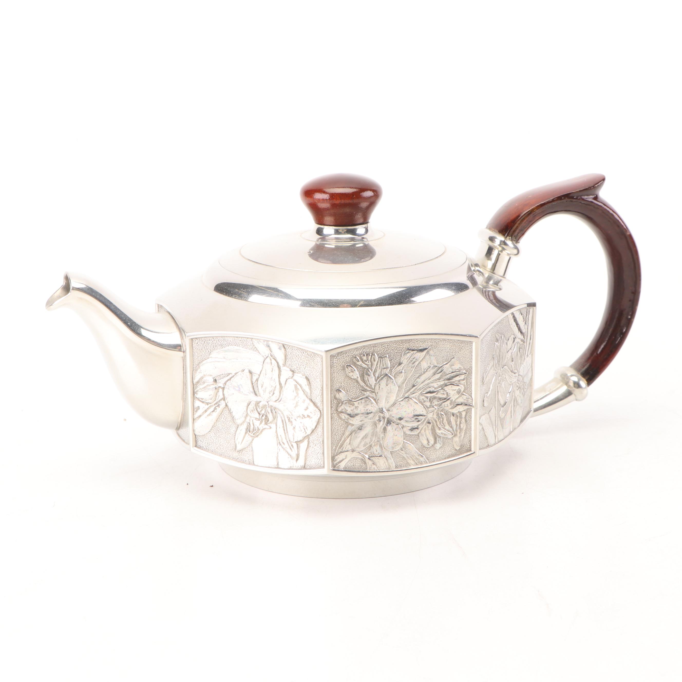 Royal Selangor Pewter Hollowware Teapot with Cream and Sugar Set