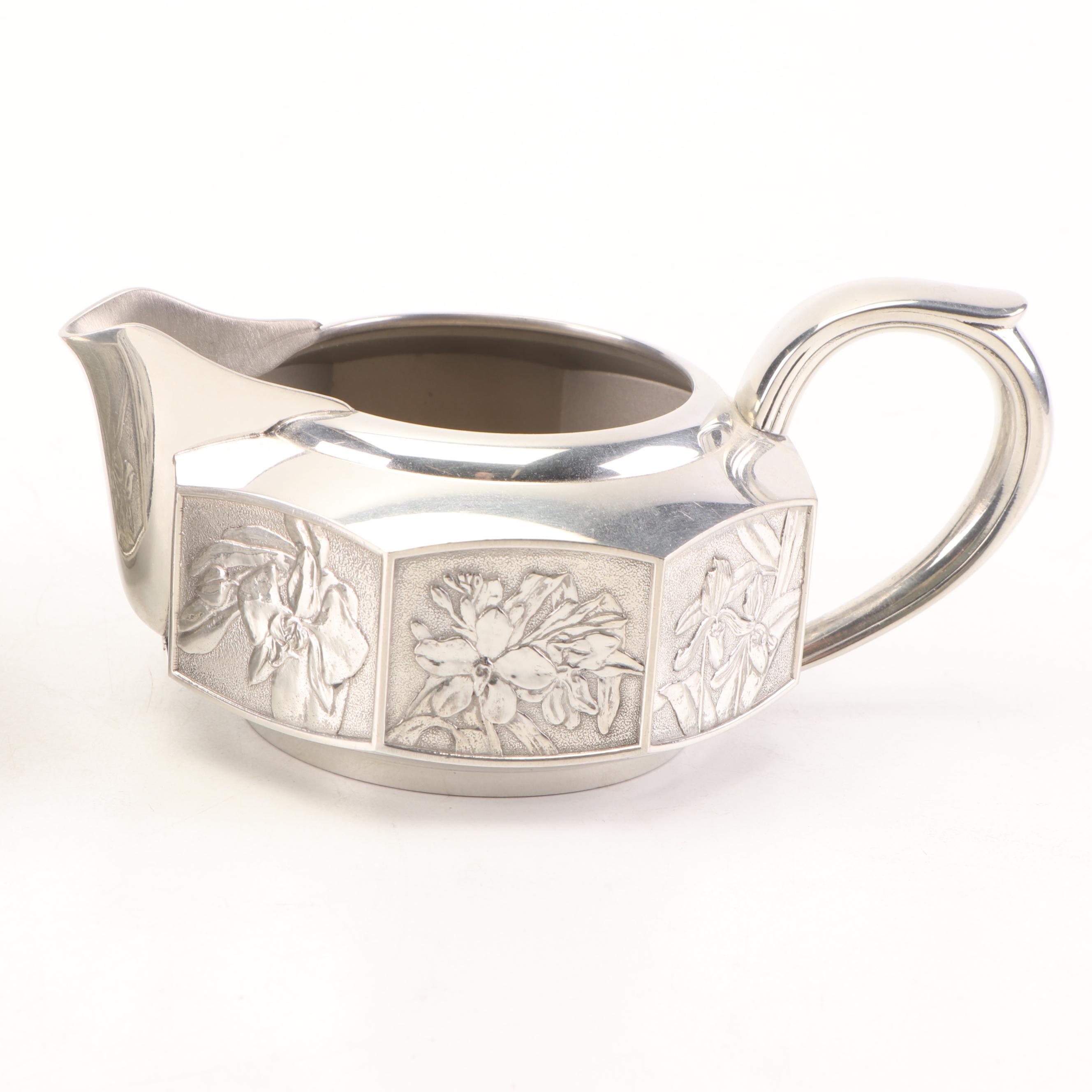Royal Selangor Pewter Hollowware Teapot with Cream and Sugar Set