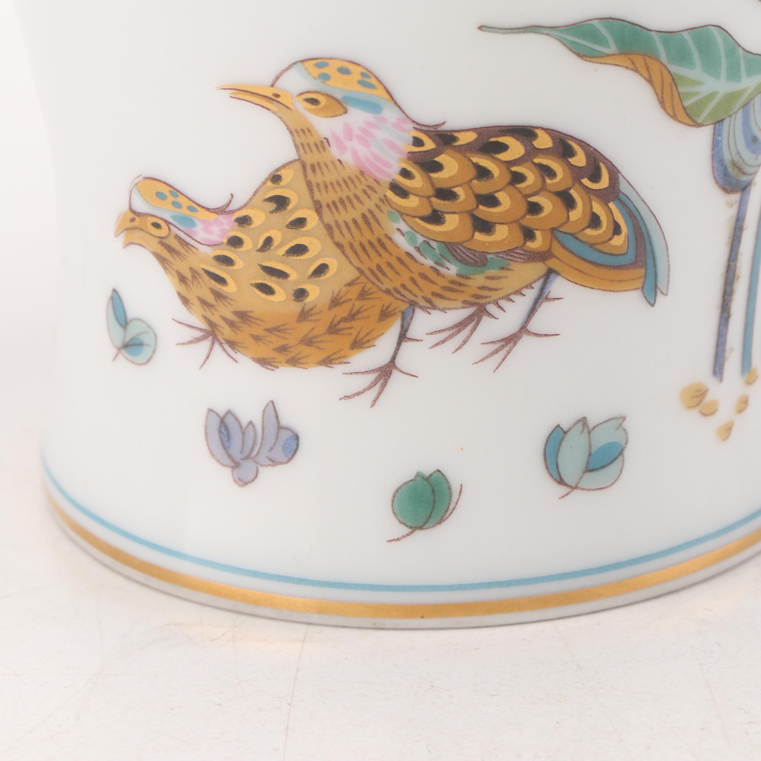 Haviland Limoges "Golden Quail" Porcelain Vase