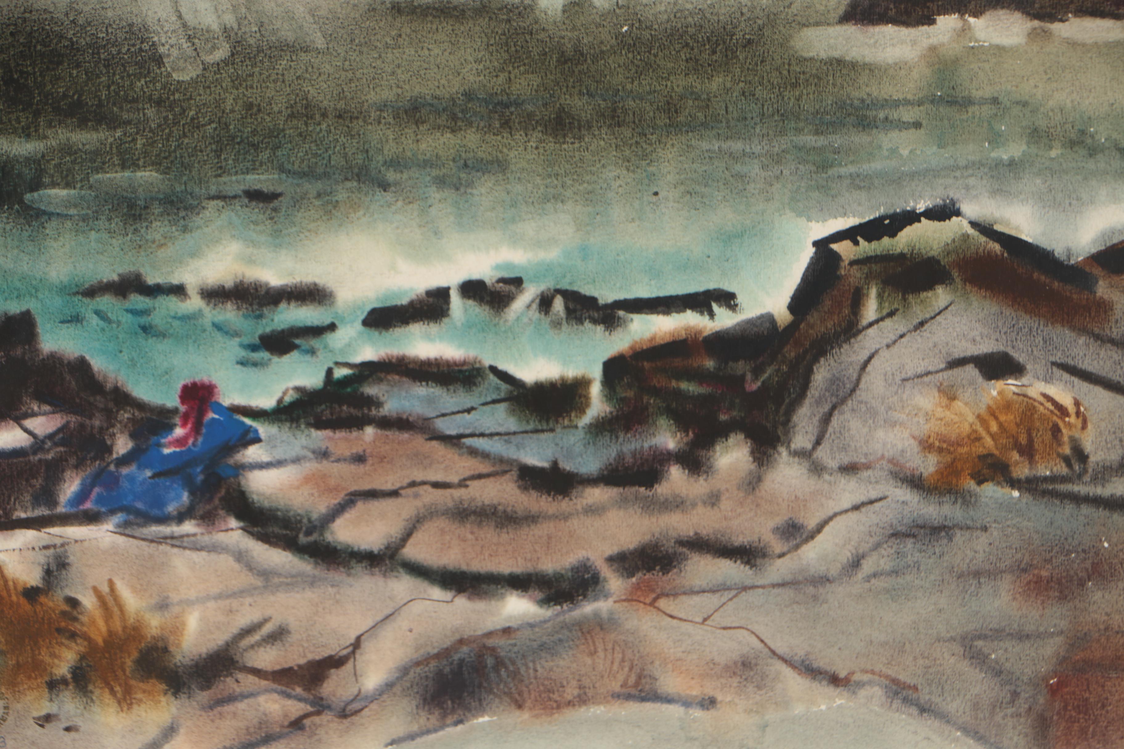 Carl Zimmerman 1972 Watercolor Painting "Memories"