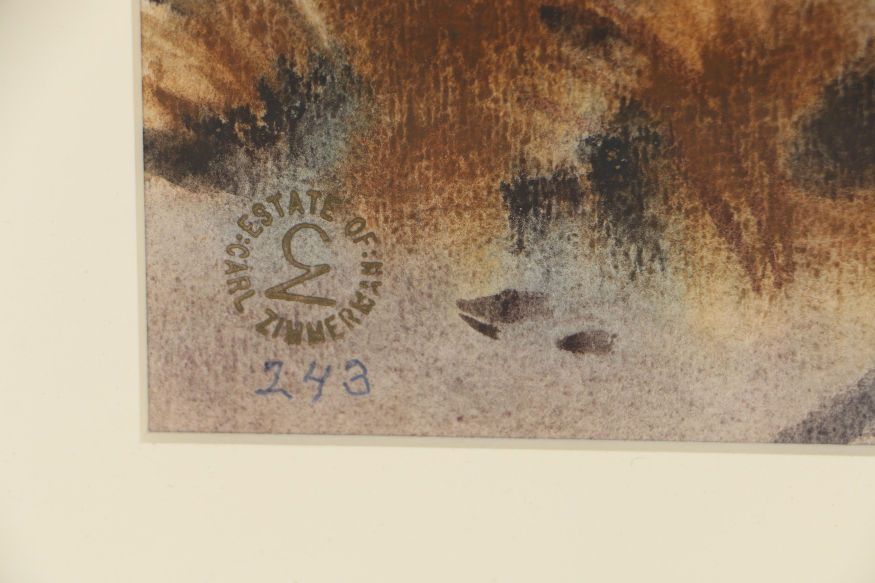 Carl Zimmerman 1972 Watercolor Painting "Memories"