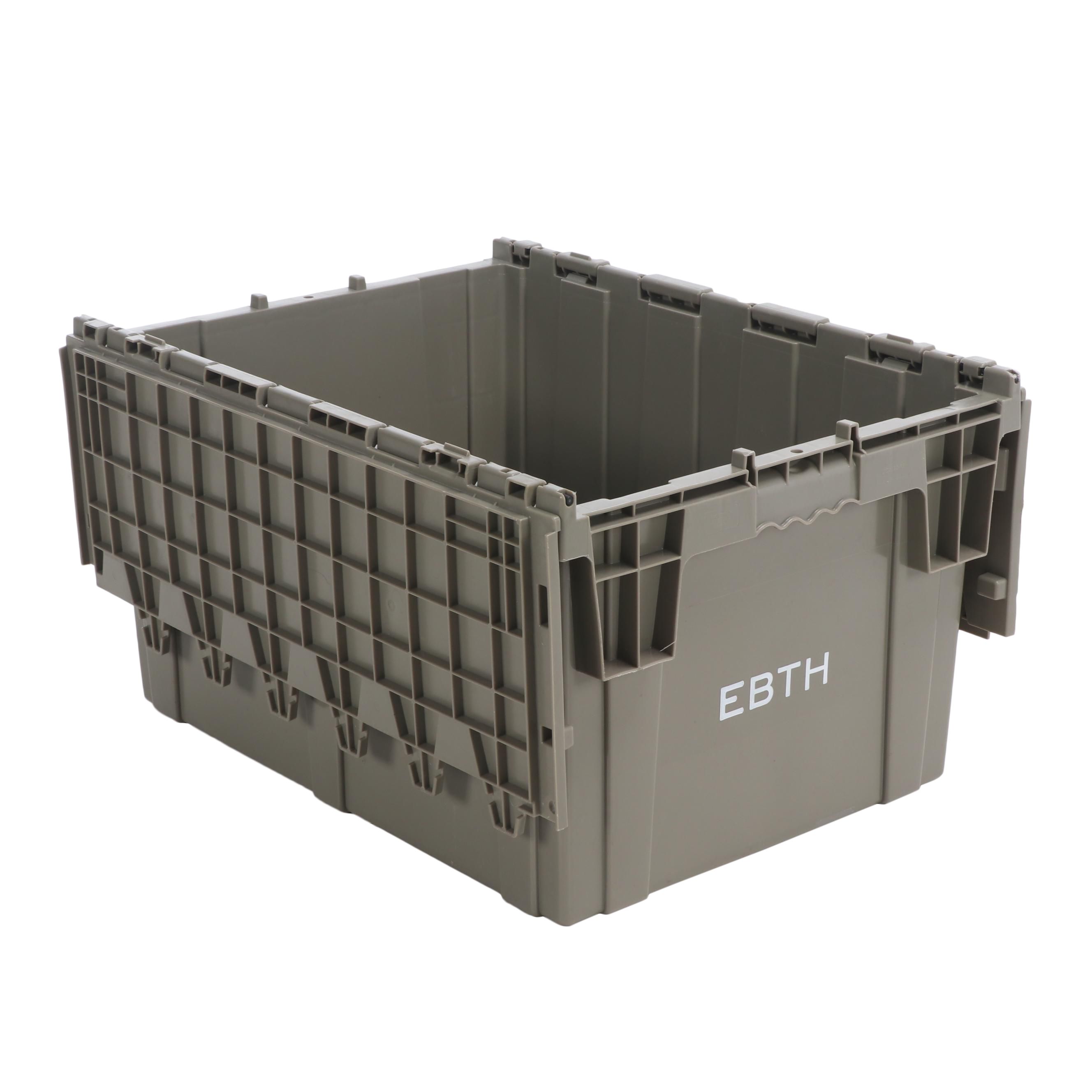 Gray Plastic Storage and Shipping Containers, Set of Sixteen
