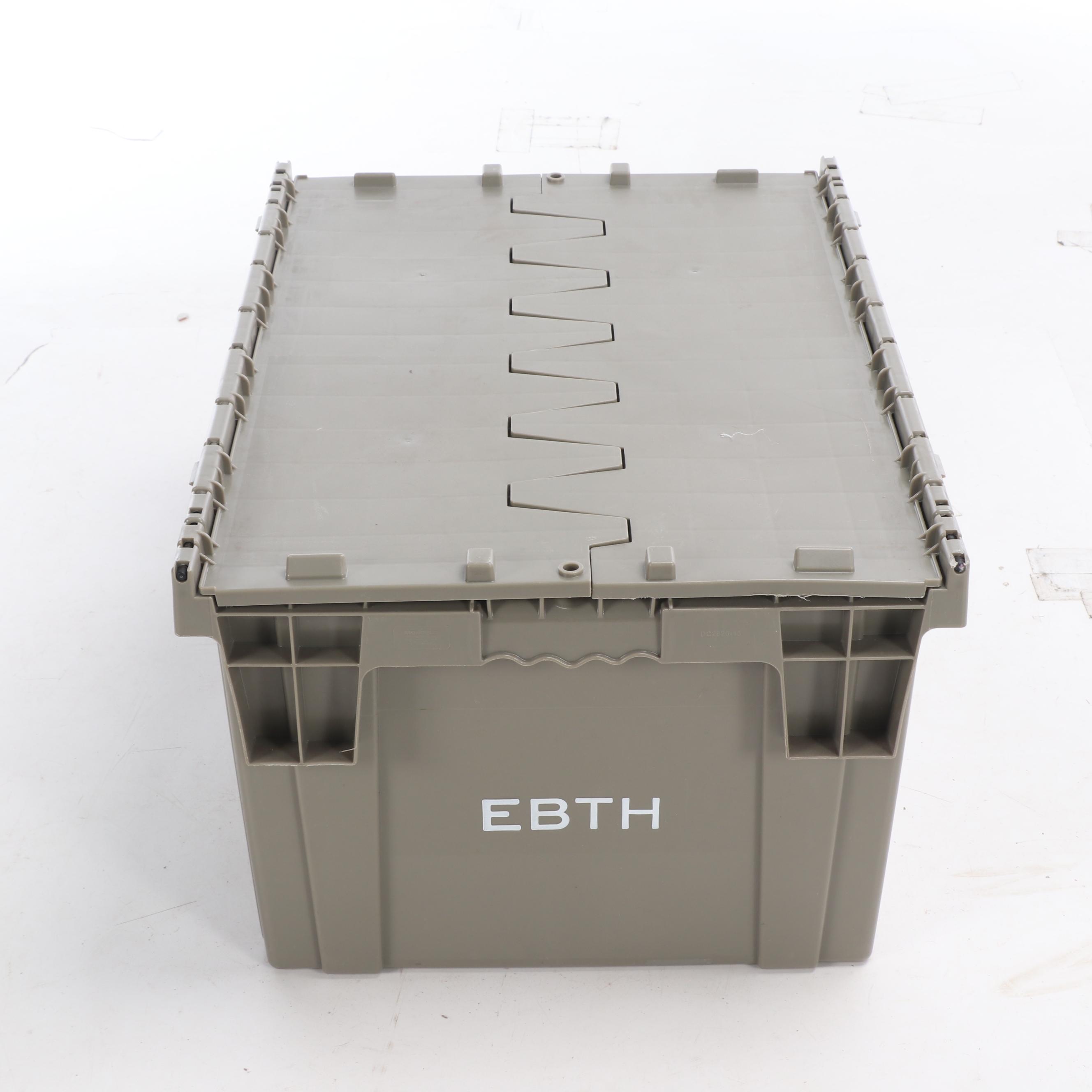 Gray Plastic Storage and Shipping Containers, Set of Sixteen