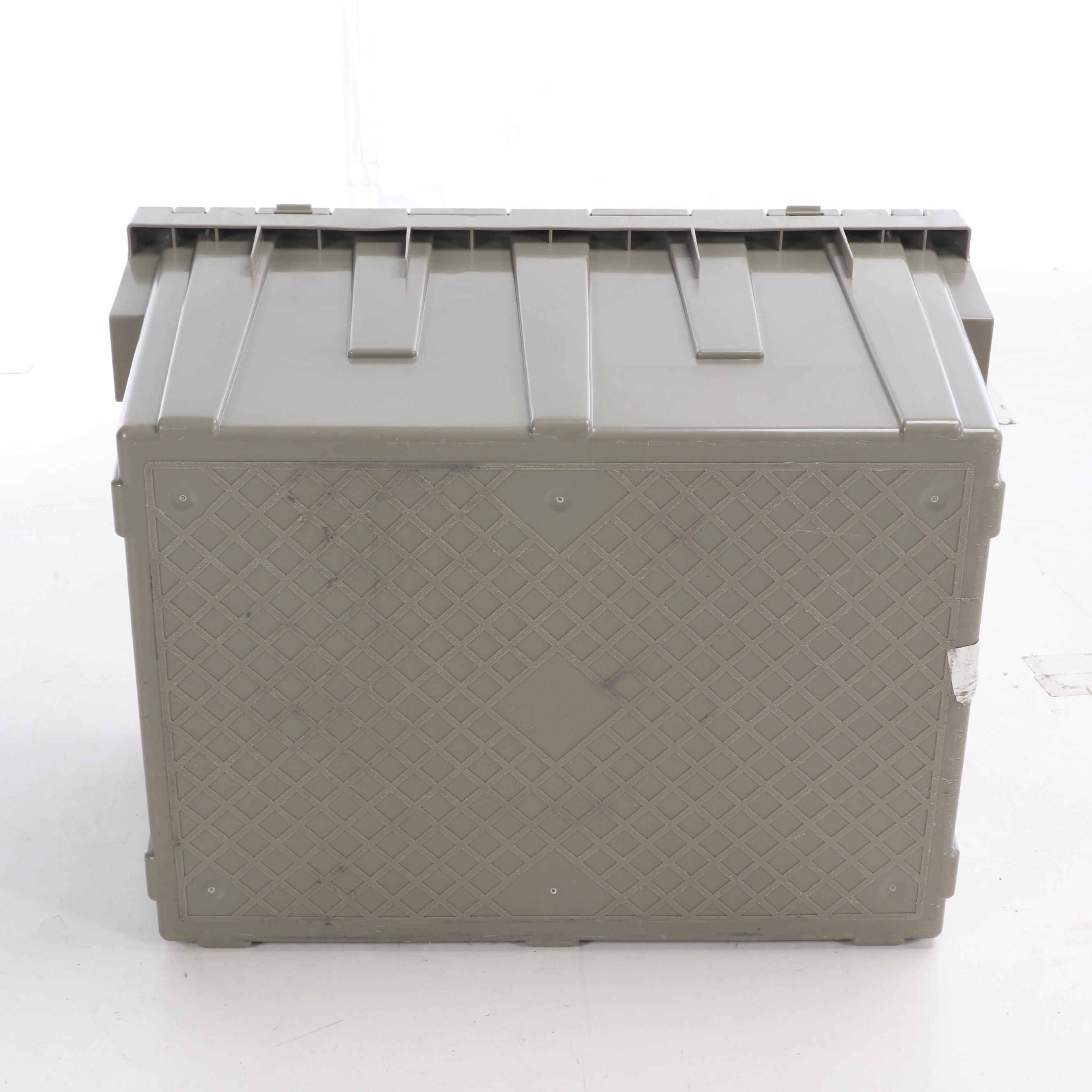 Gray Plastic Storage and Shipping Containers, Set of Sixteen