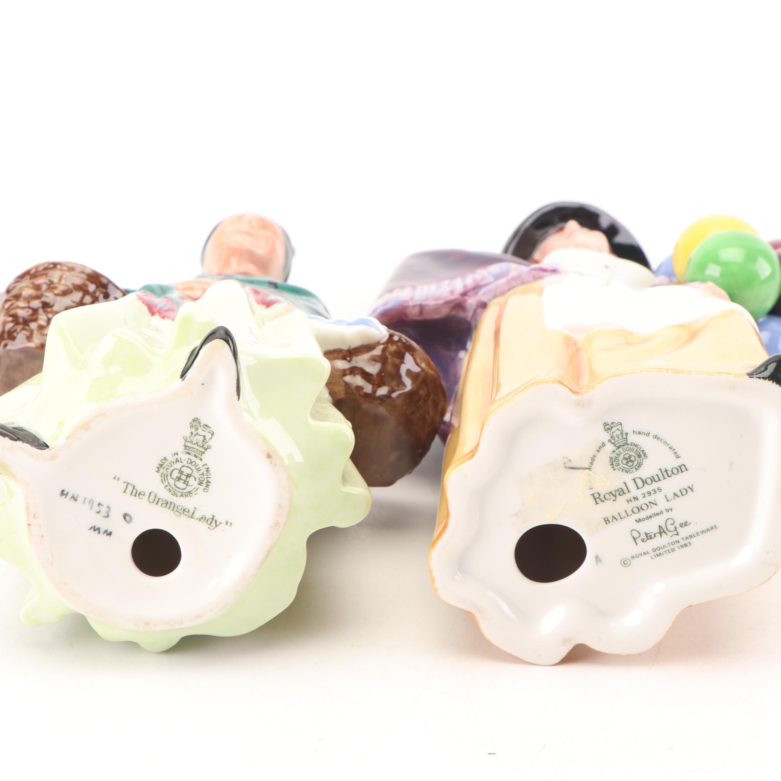 Royal Doulton Handmade Porcelain "Orange Lady" and "Balloon Lady" Figurines