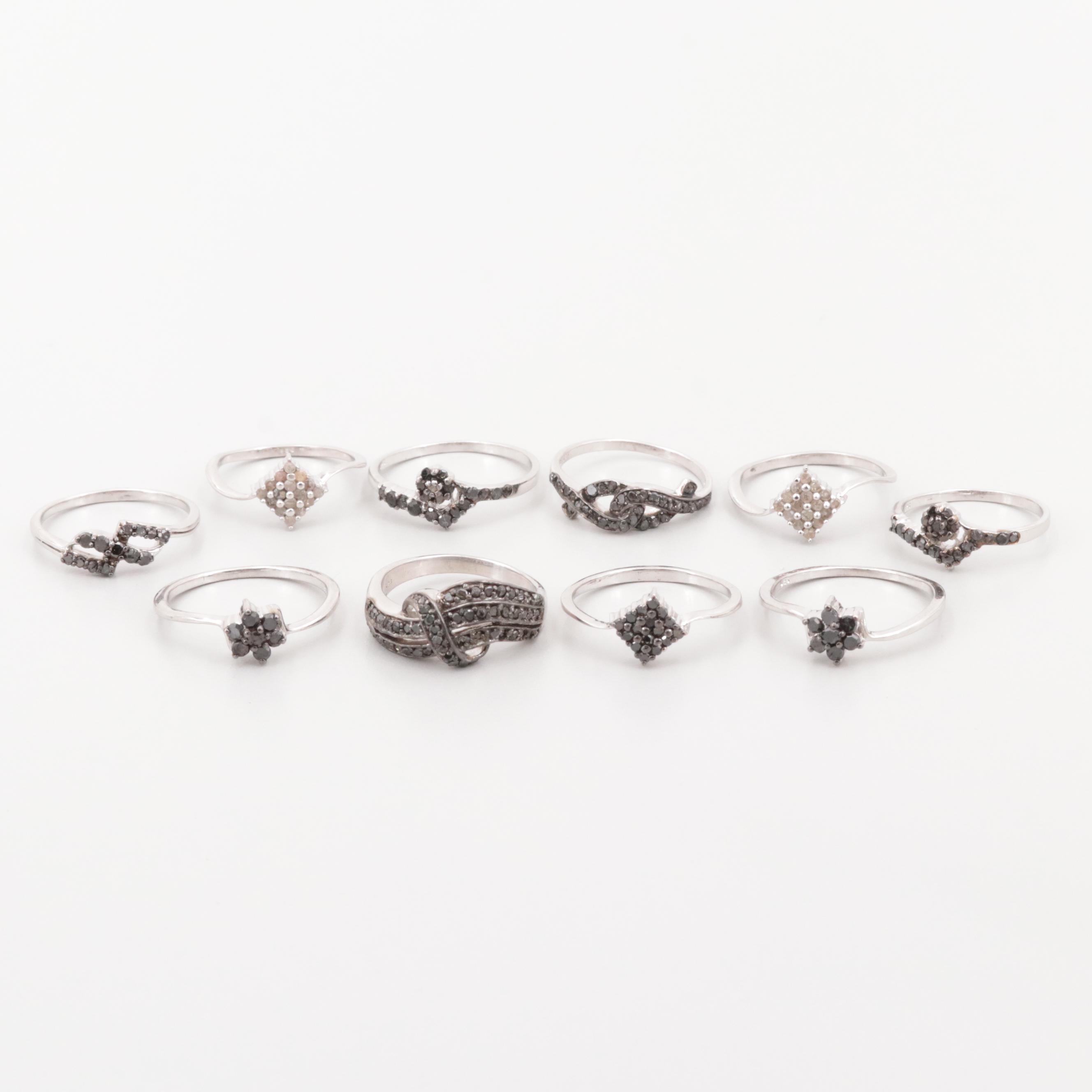 Sterling Silver Diamond Rings