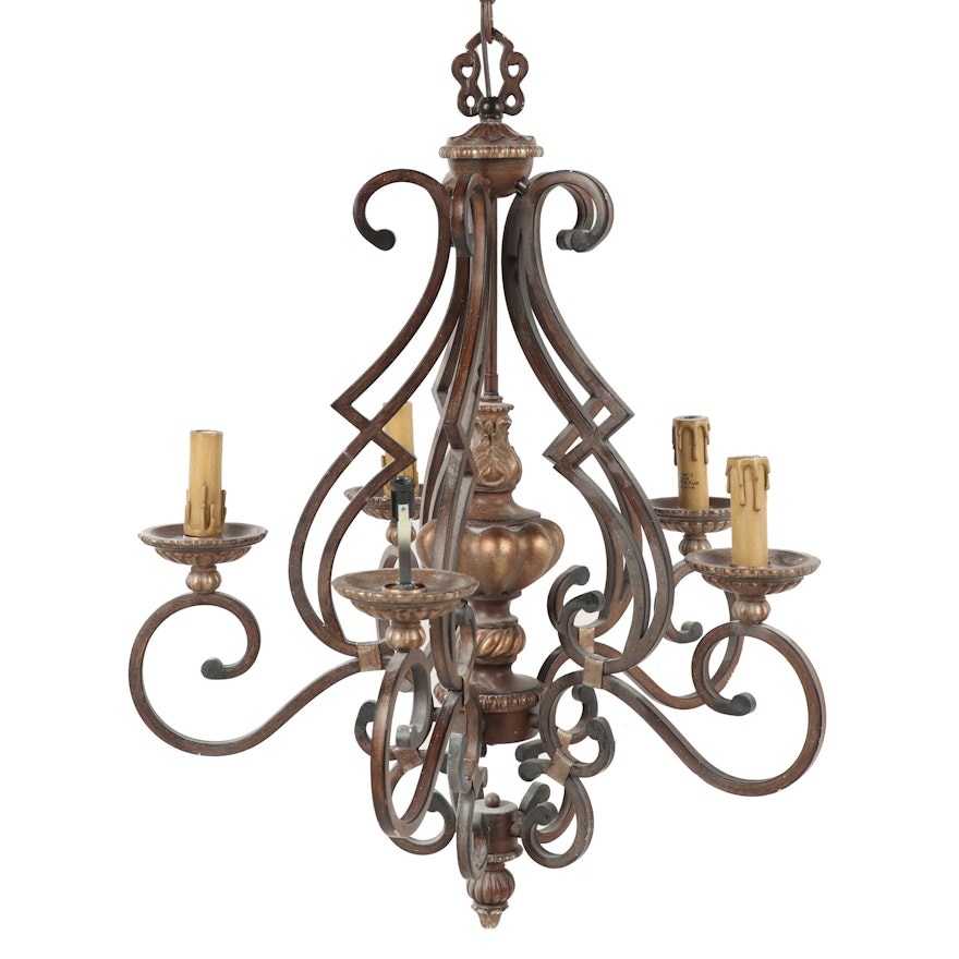 Minka Bronze Tone Metal Five-Light Chandelier