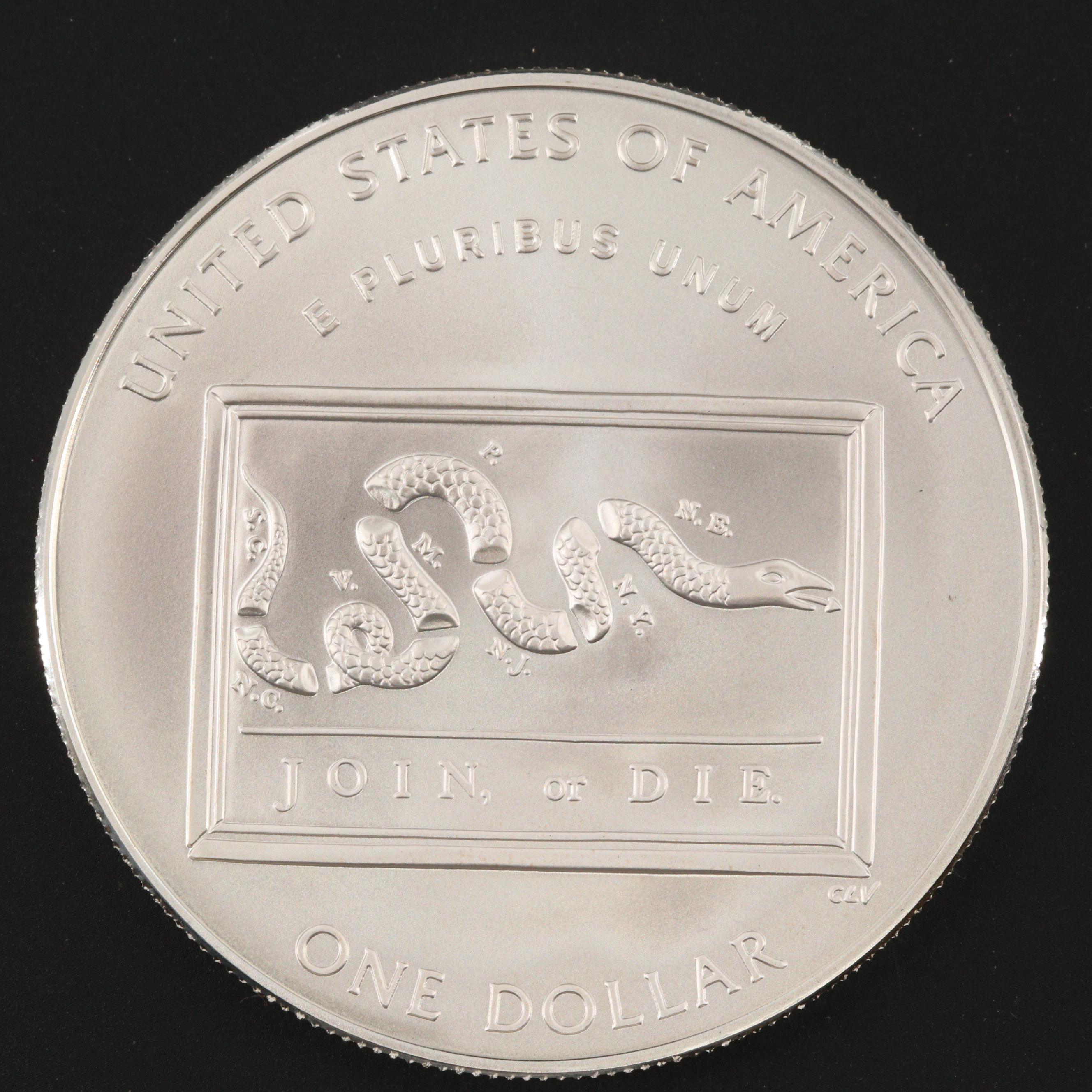 Two U.S. Commemorative Silver Dollars with 2006-P Benjamin Franklin "Scientist"