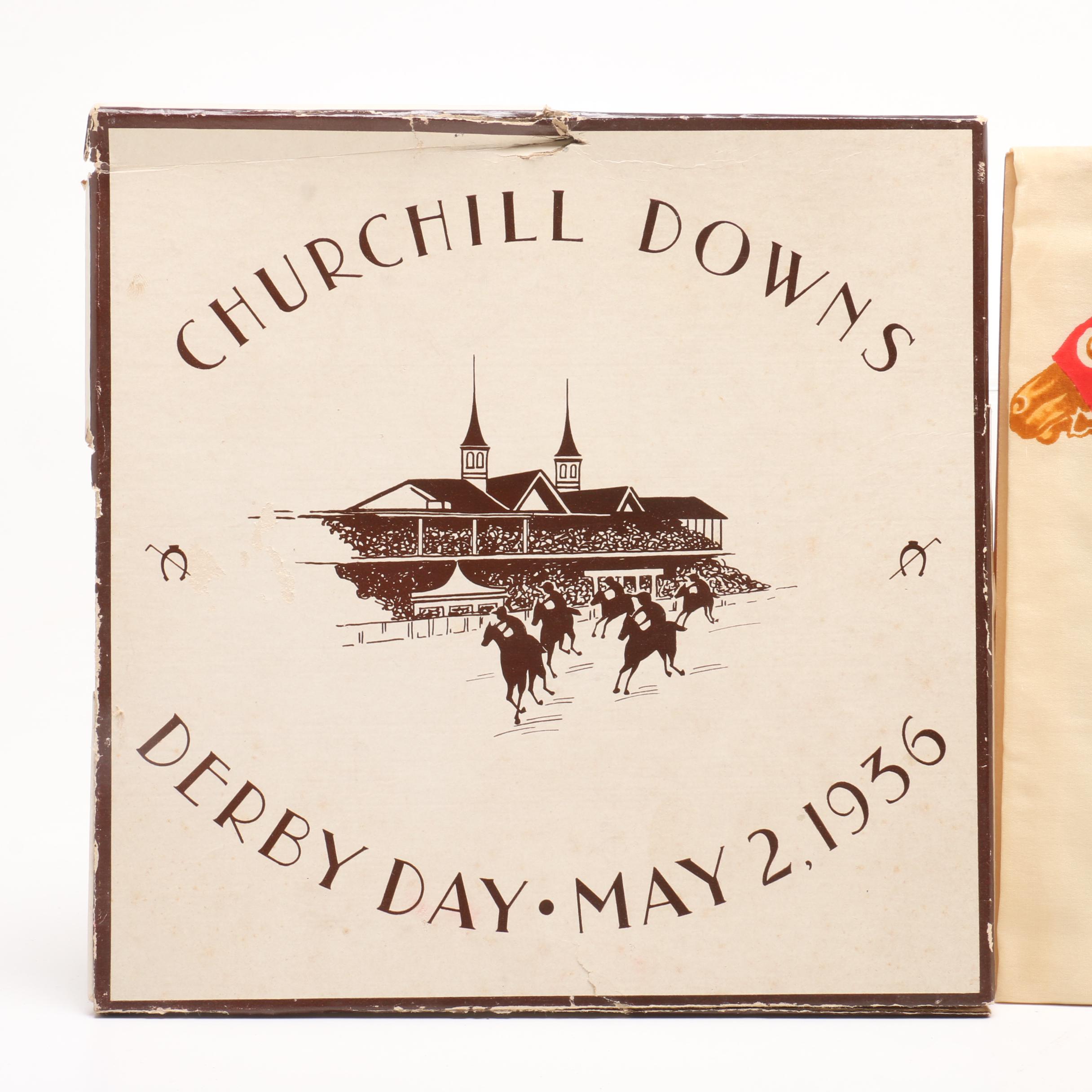 Churchill Downs Derby Day 1936 Silk Scarf in Original Box