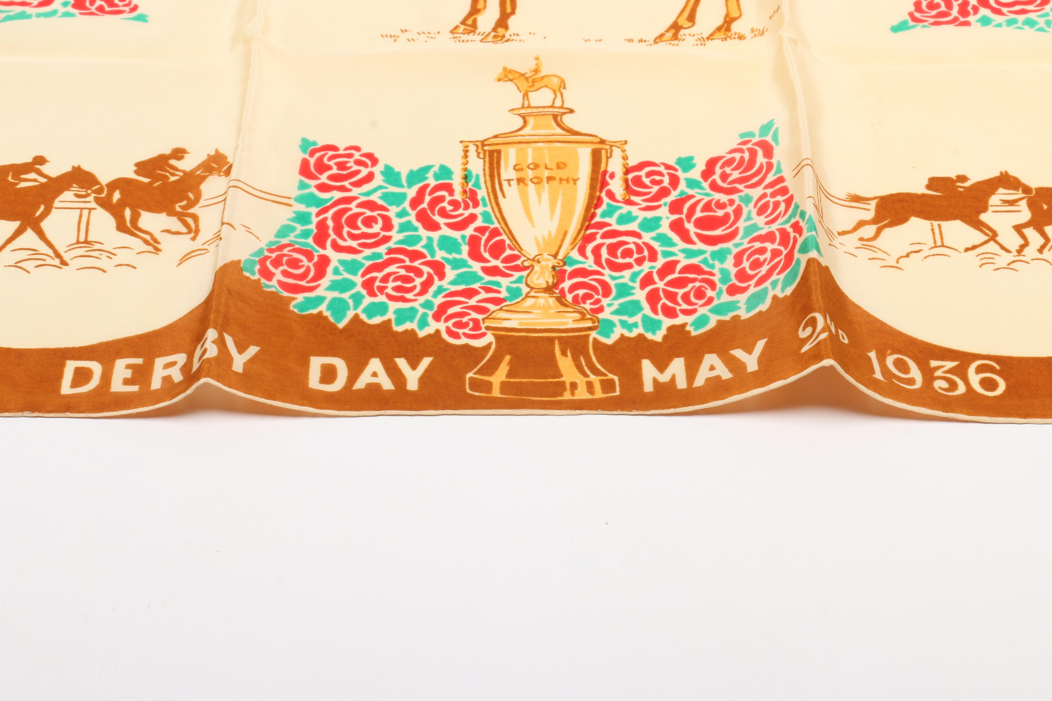 Churchill Downs Derby Day 1936 Silk Scarf in Original Box