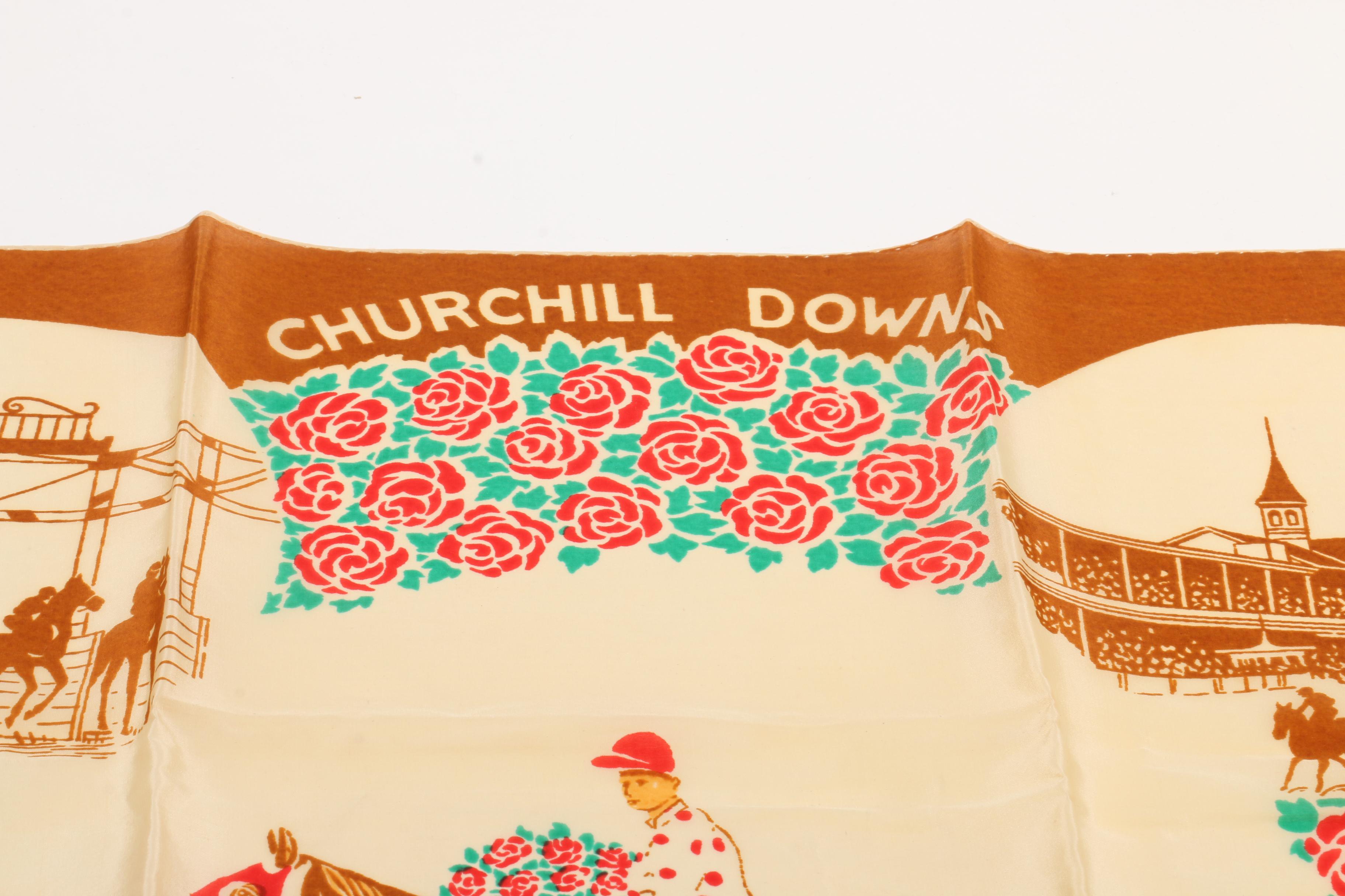 Churchill Downs Derby Day 1936 Silk Scarf in Original Box