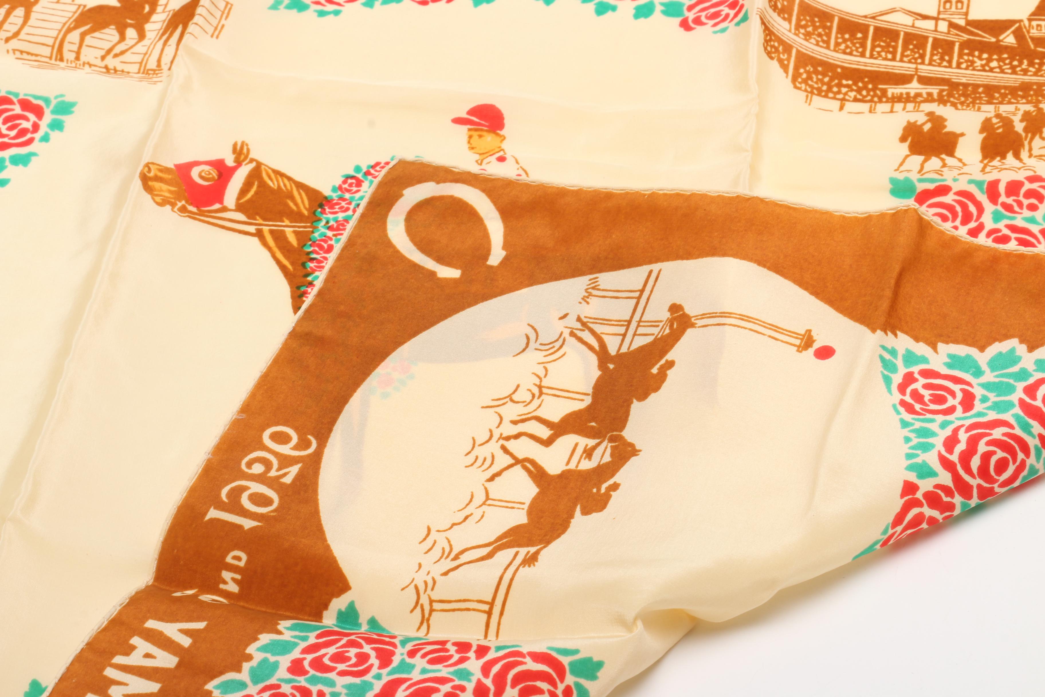 Churchill Downs Derby Day 1936 Silk Scarf in Original Box