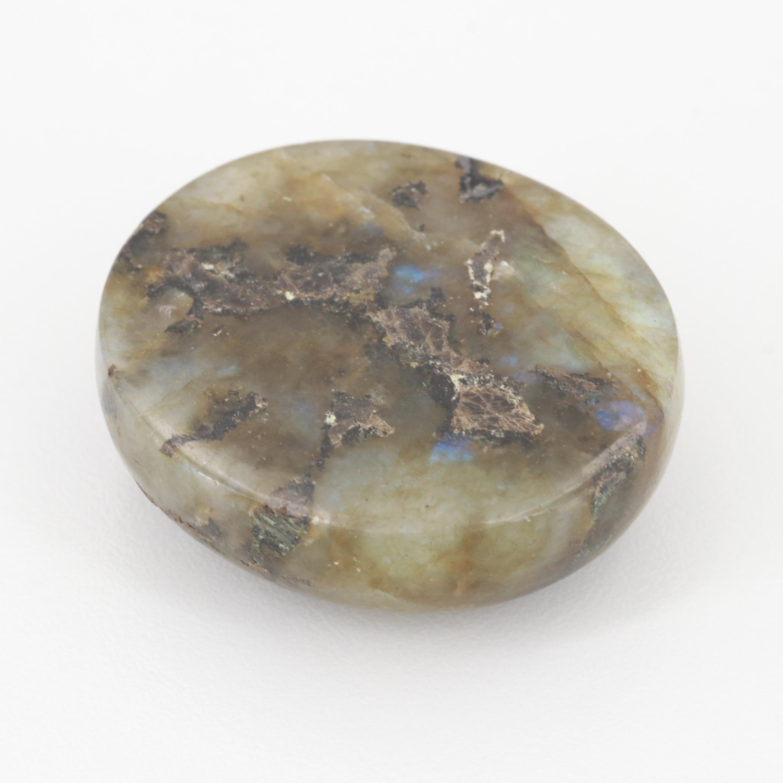 Loose 3.53 CT Labradorite and Oval Cabochon Labradorite