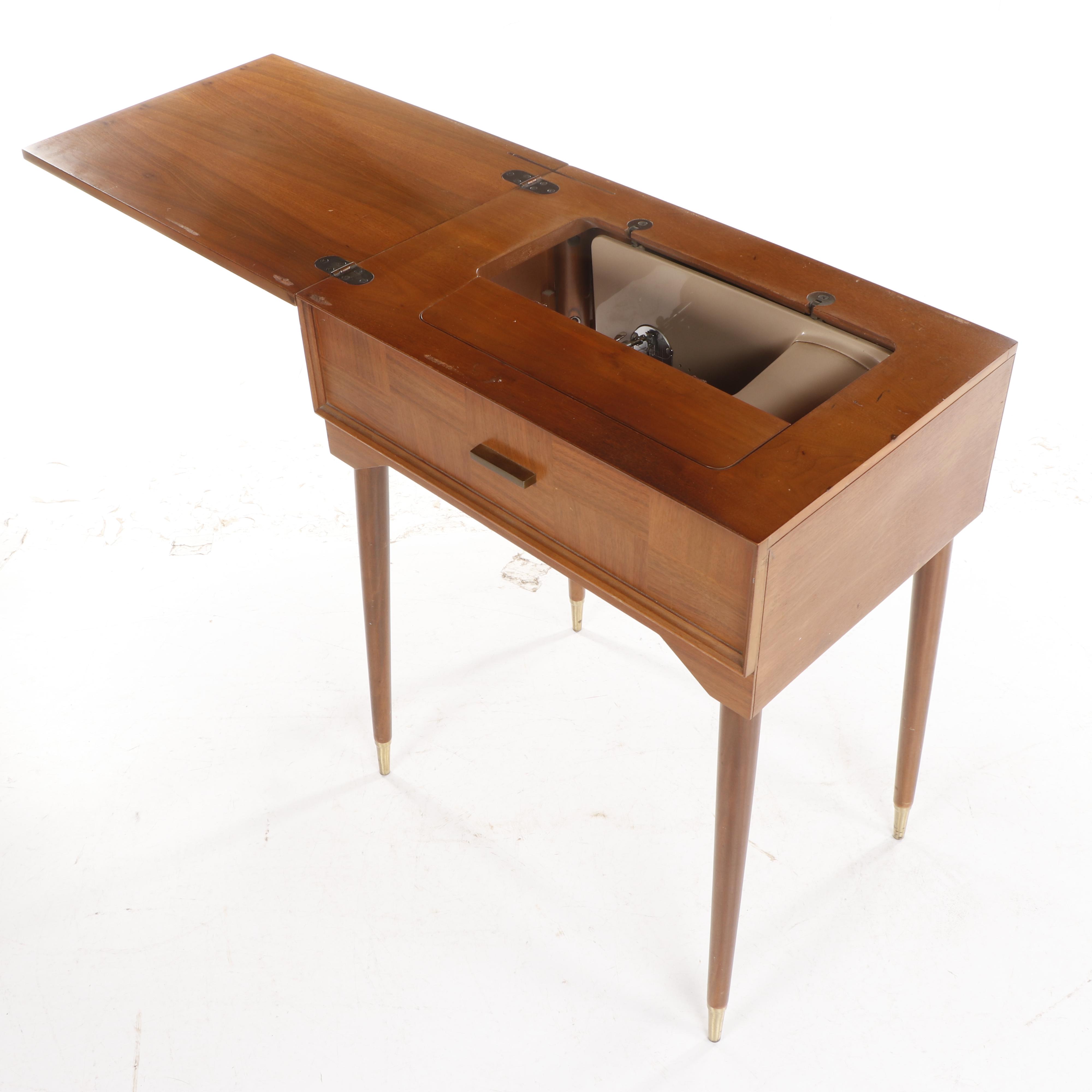 Mid Century Modern Singer 500A Sewing Machine in Table