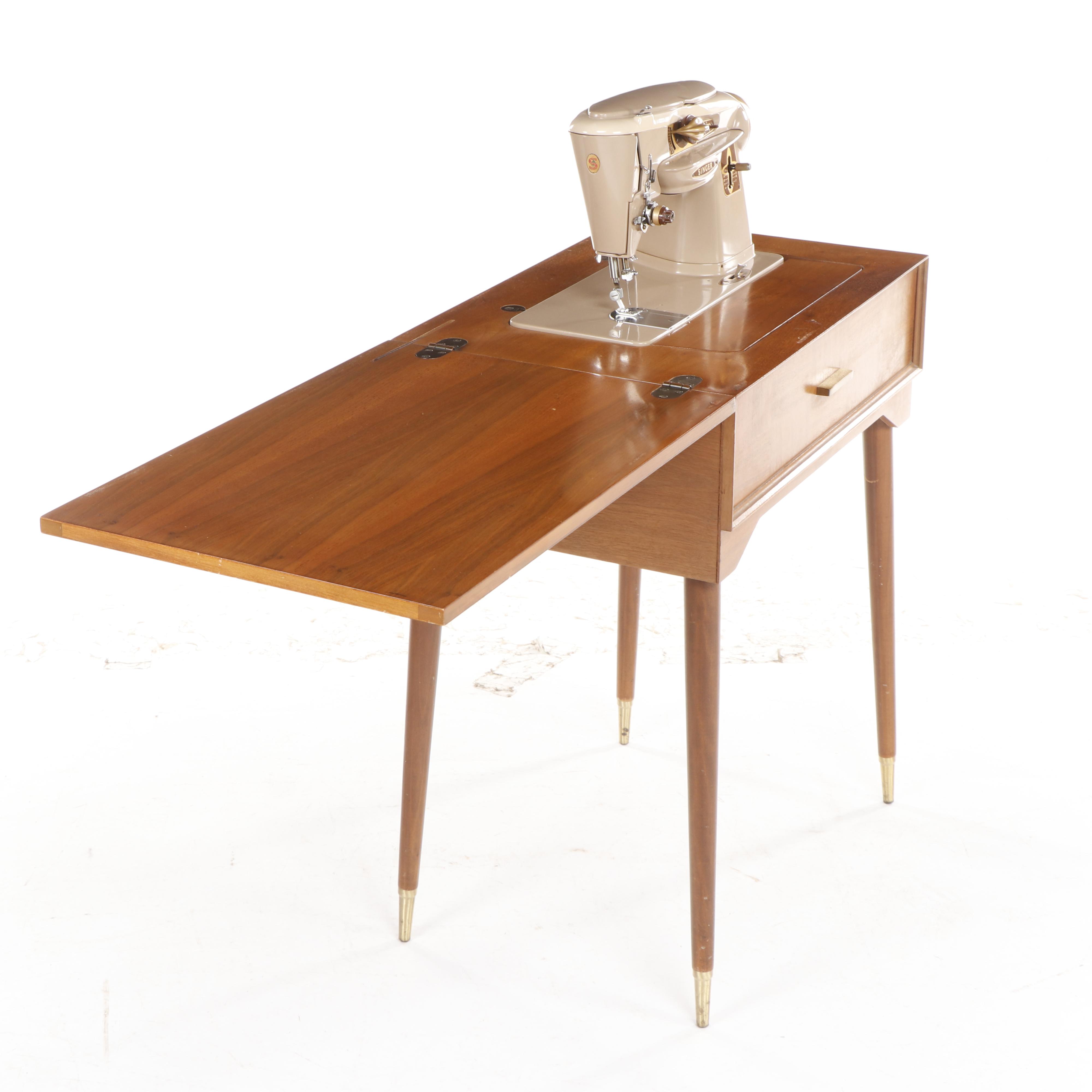 Mid Century Modern Singer 500A Sewing Machine in Table