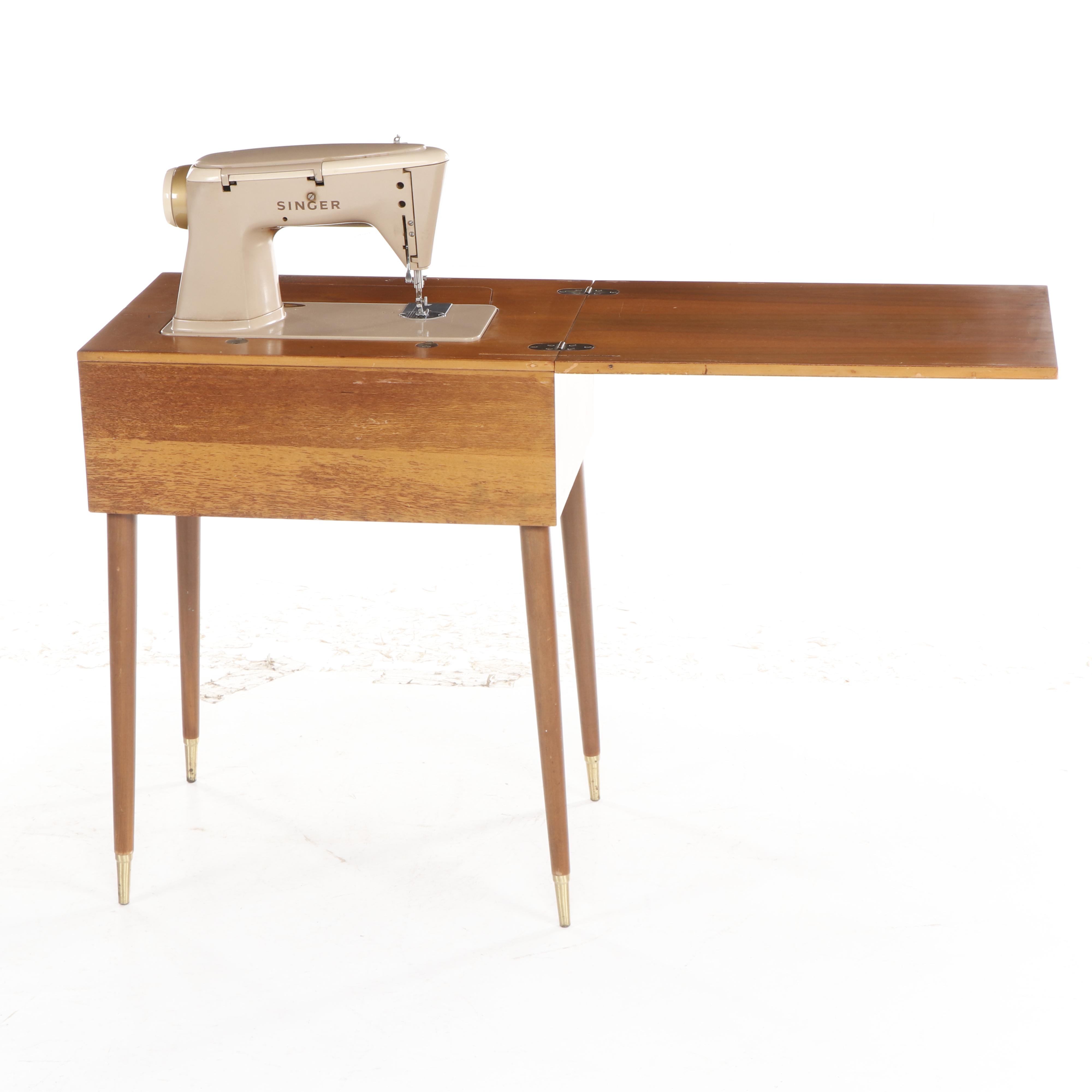 Mid Century Modern Singer 500A Sewing Machine in Table