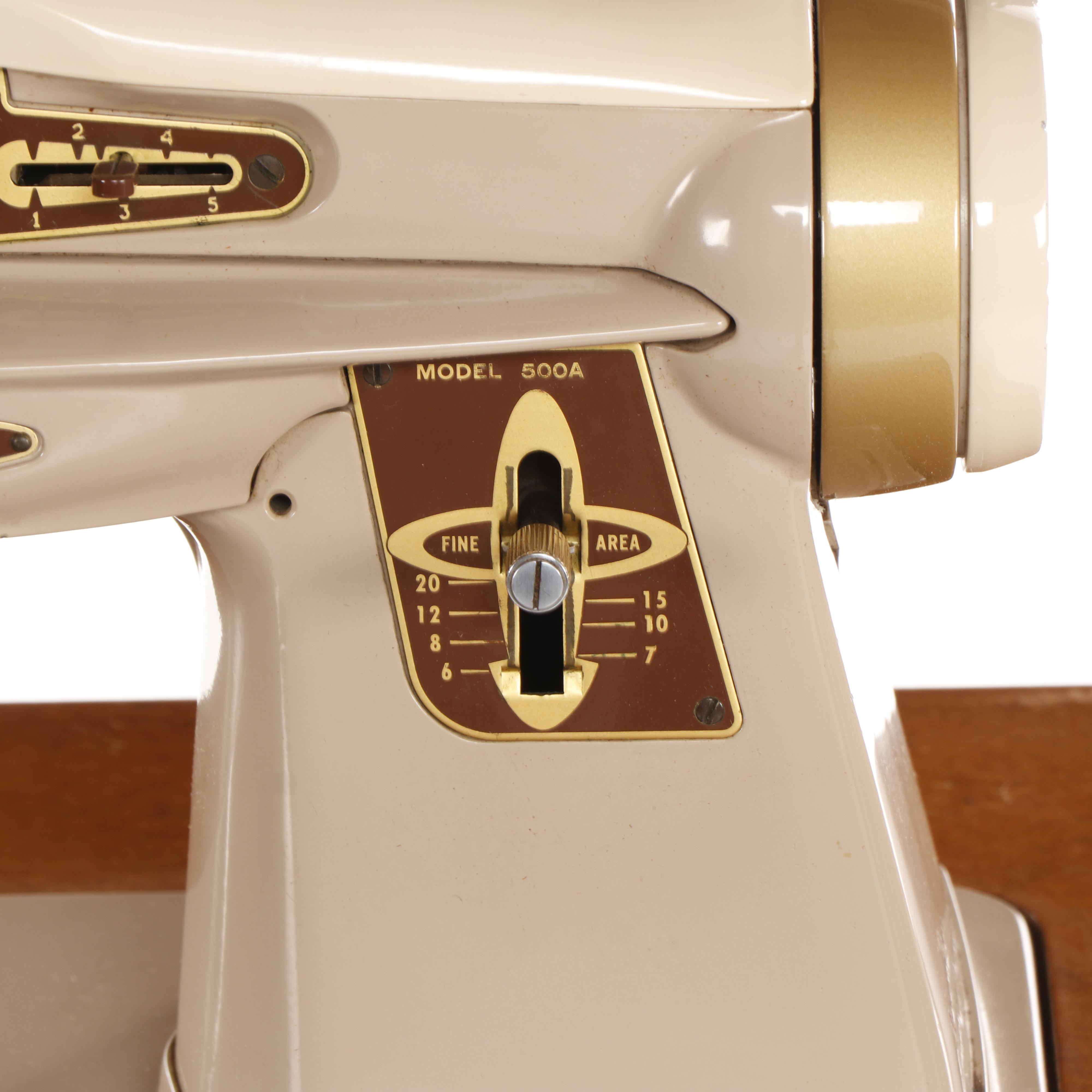 Mid Century Modern Singer 500A Sewing Machine in Table
