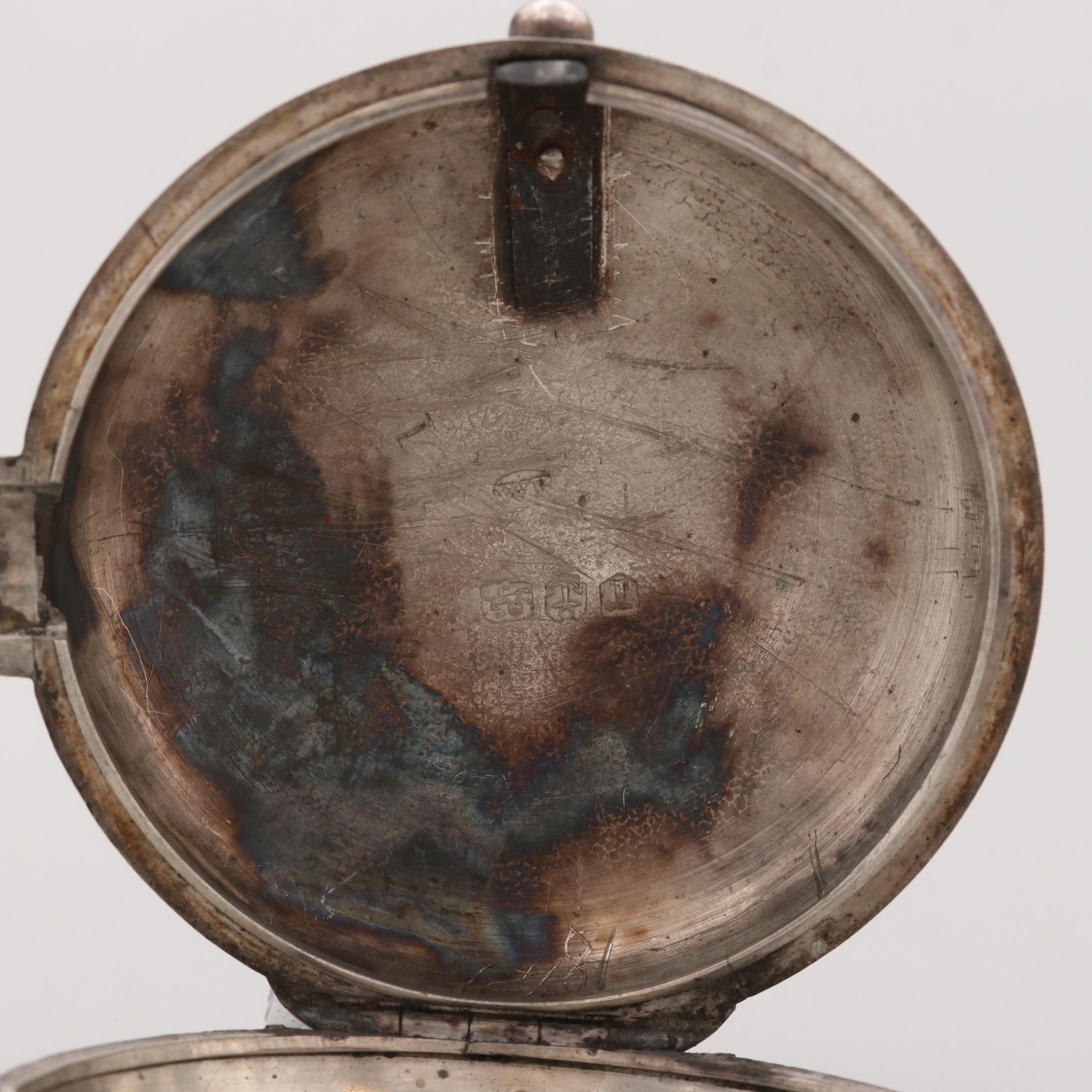 Antique Nelson Verge Fusee Sterling Silver Double Case Pocket Watch, 1815