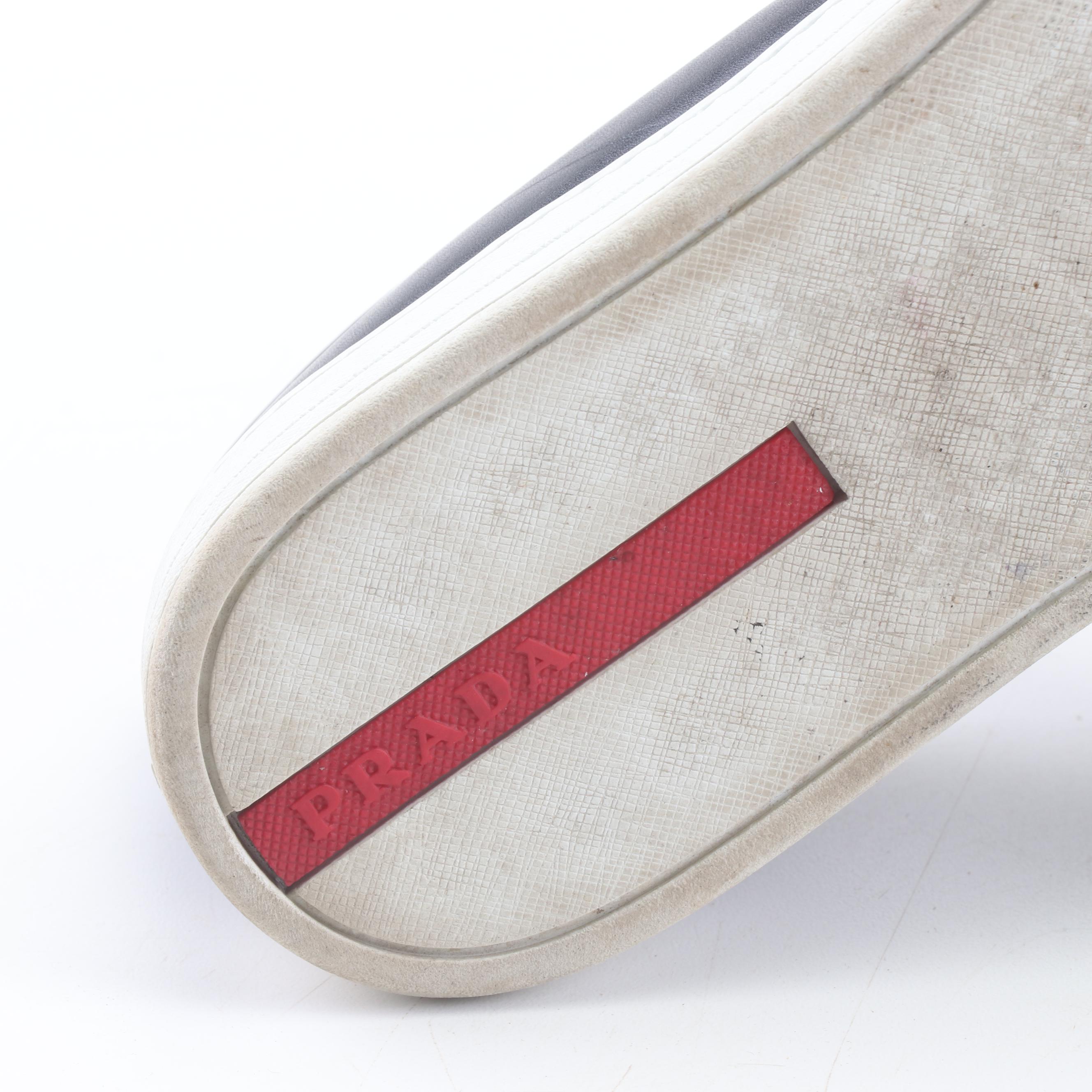 Men's Prada Black Leather Slip-On Sneakers