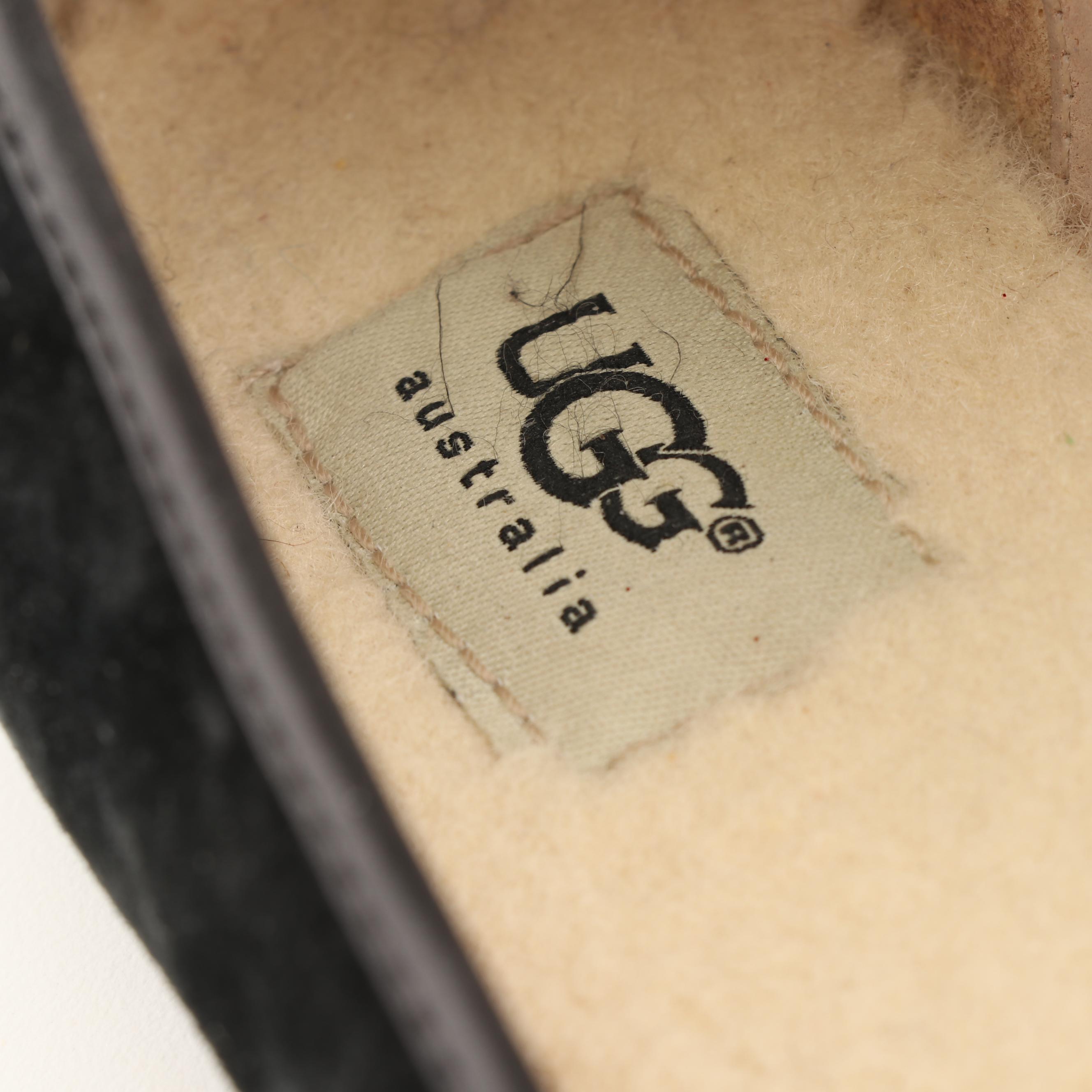 UGG Australia Alloway Crystal Bow Black Suede Flats