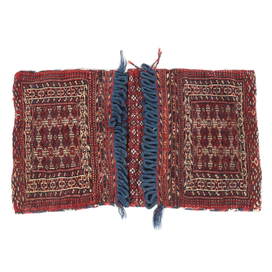 Hand-Knotted Persian Wool Saddle Bag