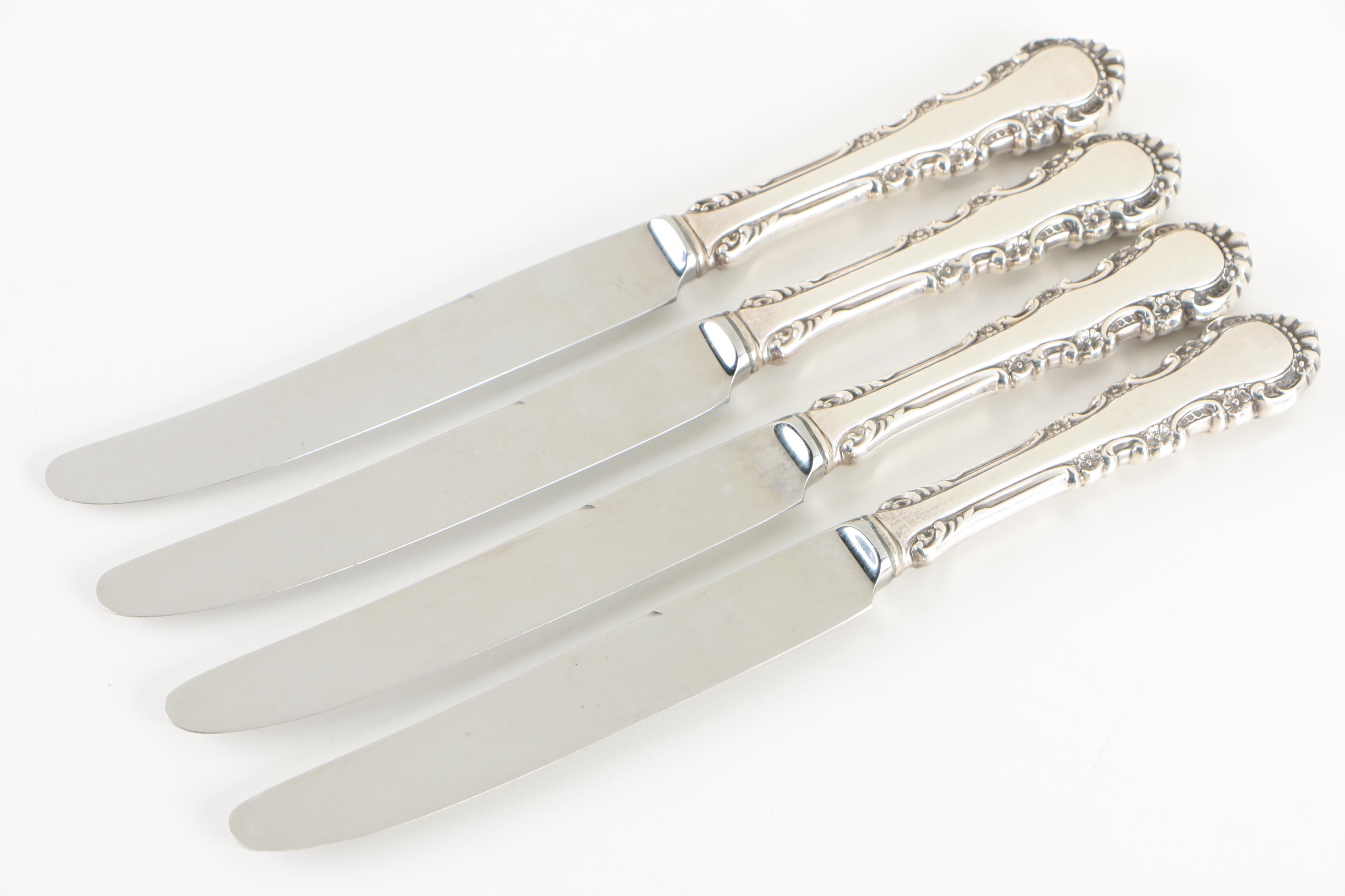 Reed & Barton "Georgian Rose" Sterling Silver Flatware for Four