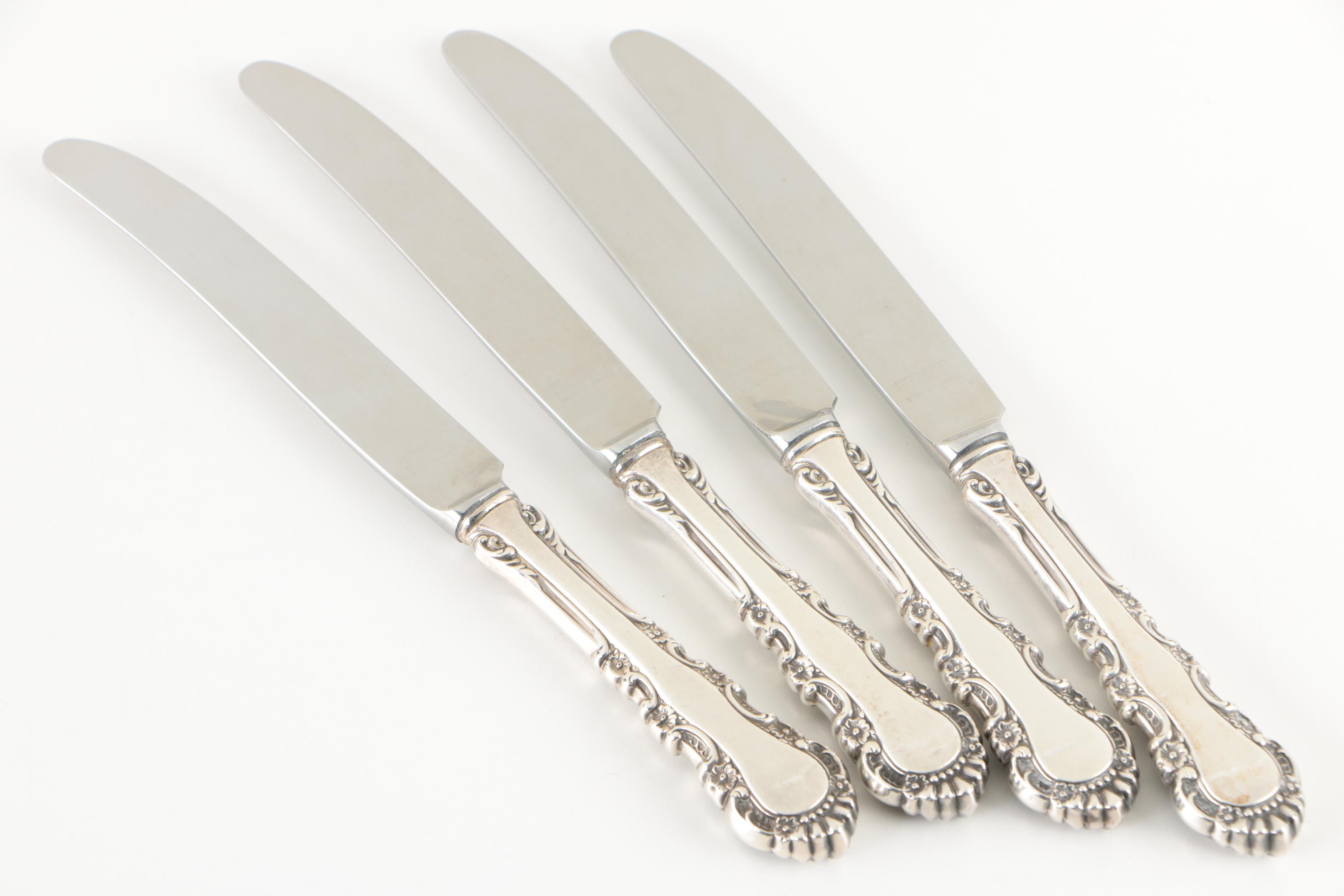 Reed & Barton "Georgian Rose" Sterling Silver Flatware for Four