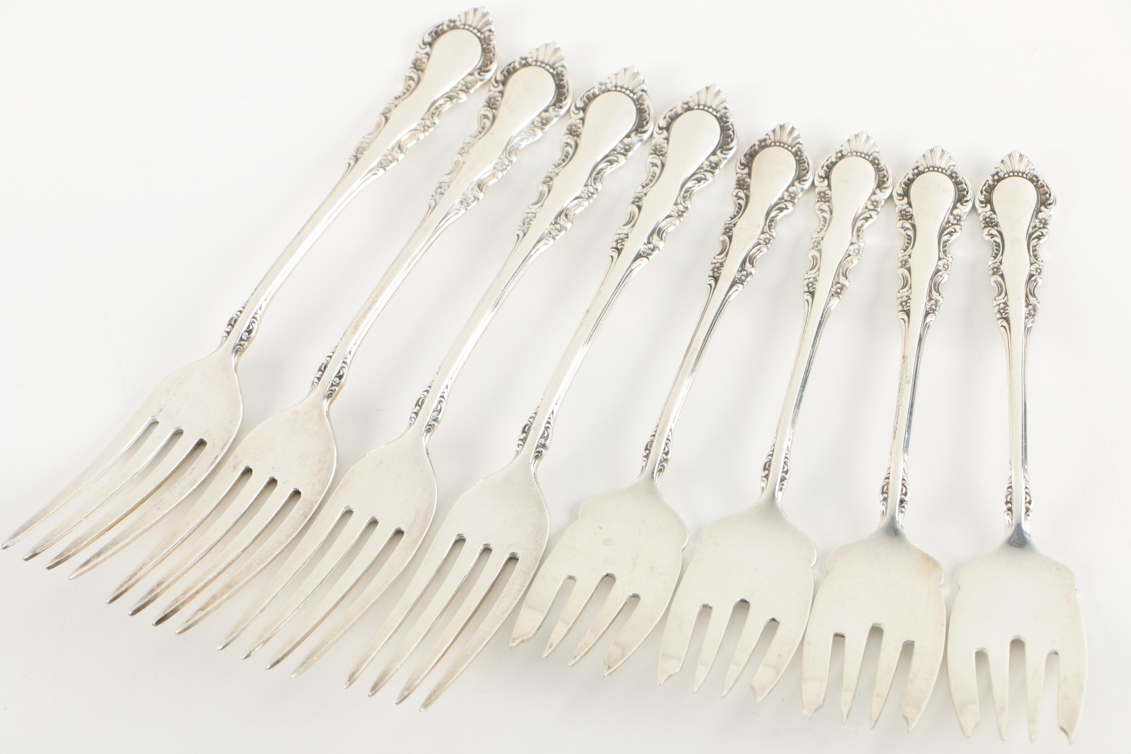 Reed & Barton "Georgian Rose" Sterling Silver Flatware for Four