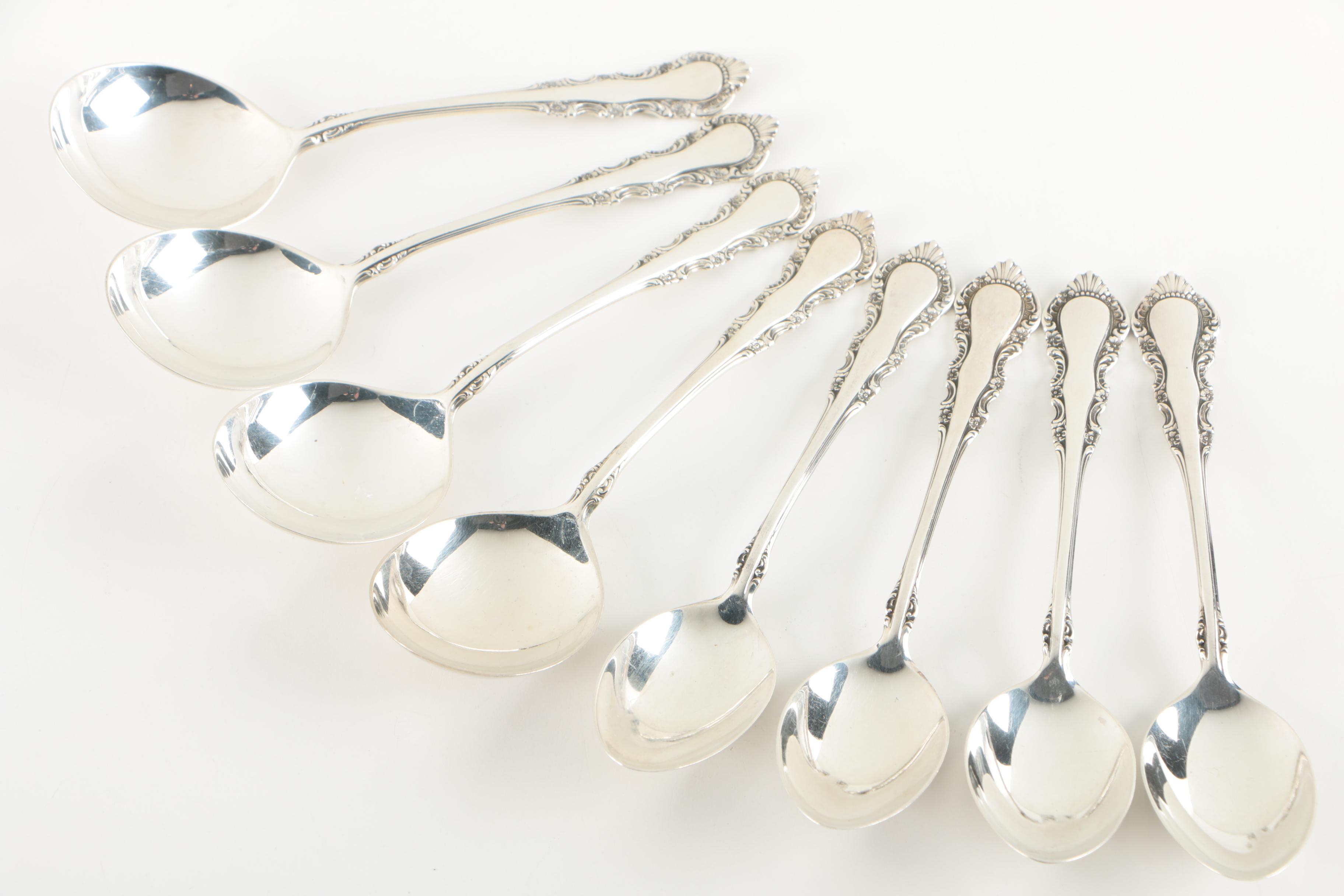 Reed & Barton "Georgian Rose" Sterling Silver Flatware for Four