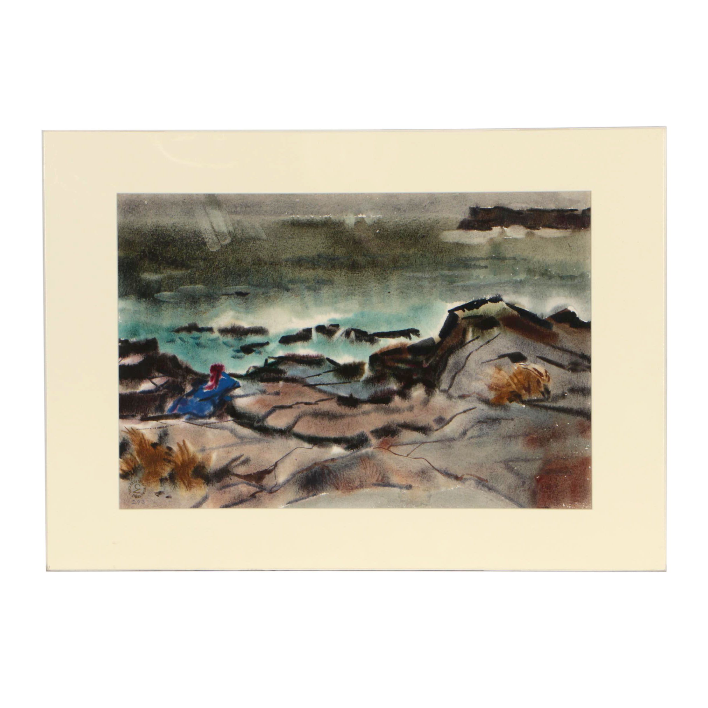 Carl Zimmerman 1972 Watercolor Painting "Memories"