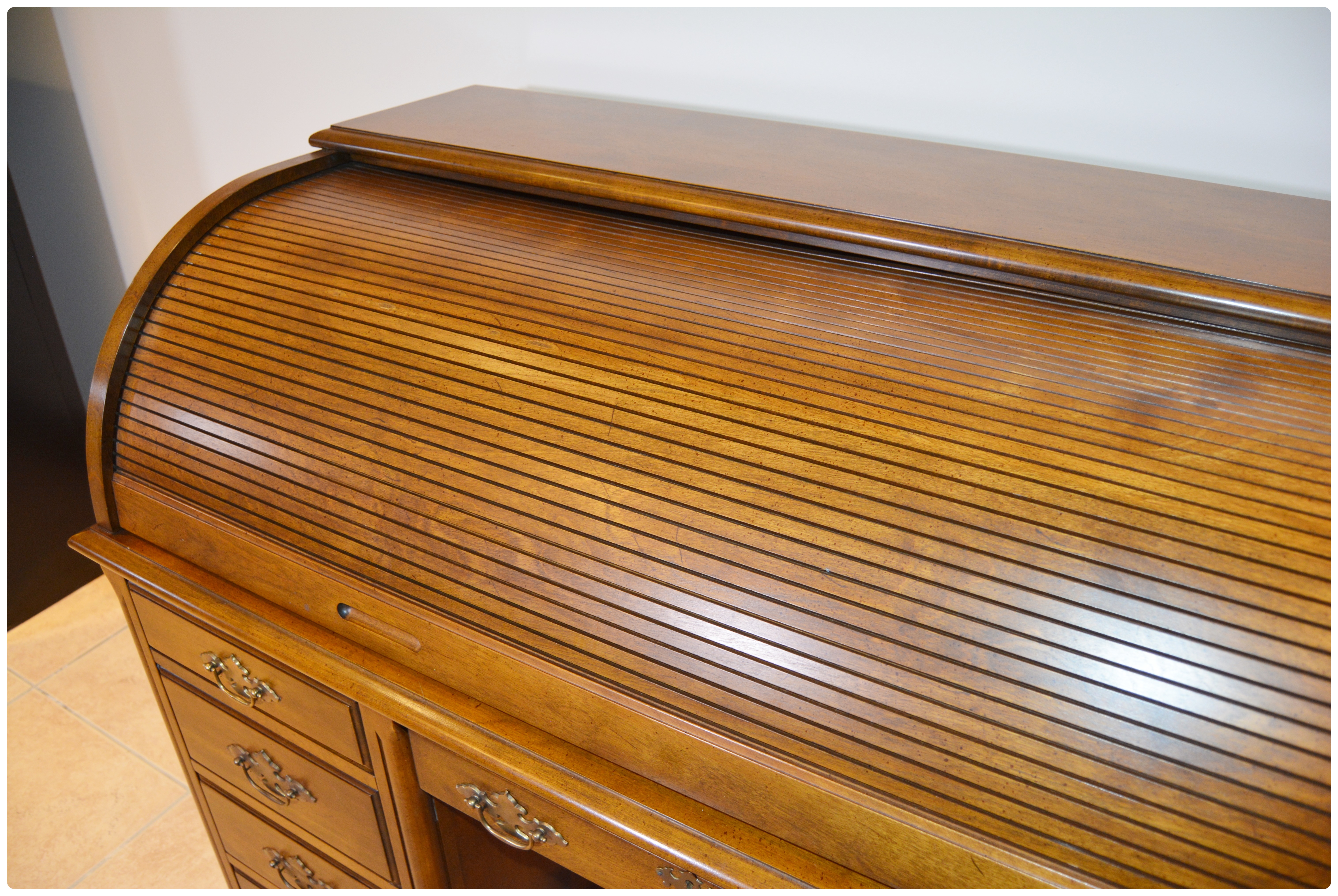 Jasper Cabinet Roll-Top Desk and Drexel-Heritage Swivel Desk Chair