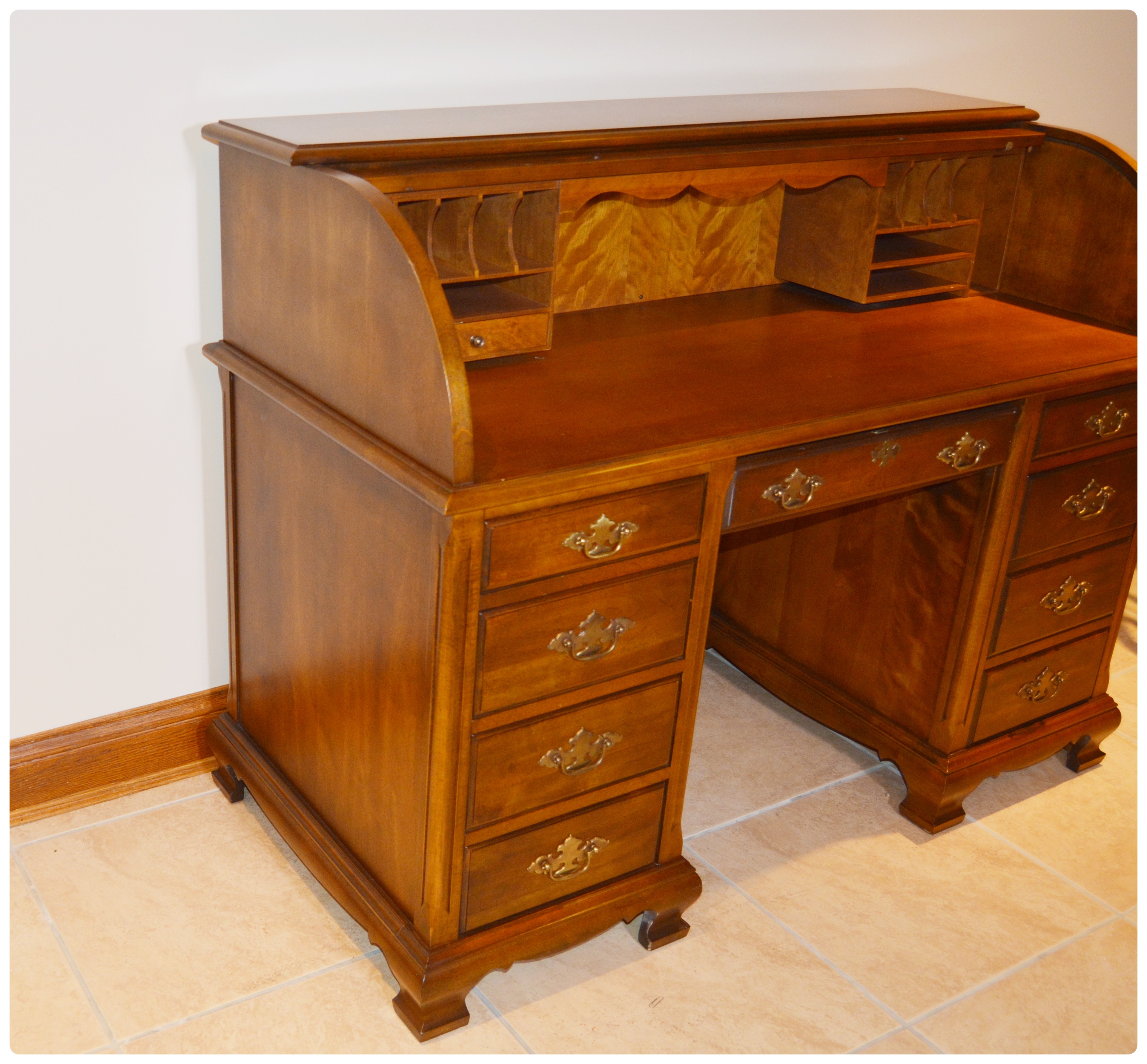 Jasper Cabinet Roll-Top Desk and Drexel-Heritage Swivel Desk Chair