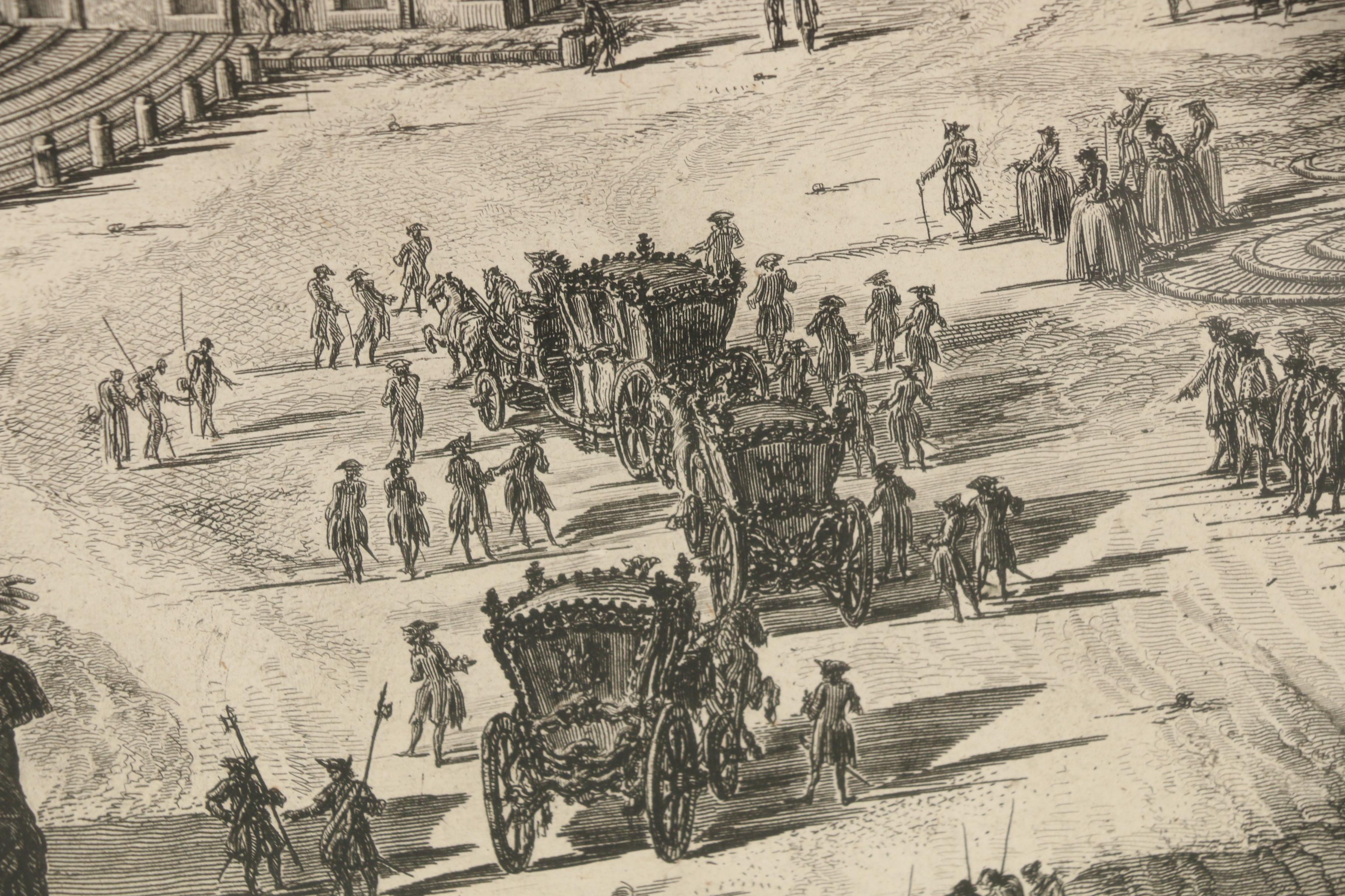 Giovanni Piranesi First State Etching "Veduta della Piazza di Monte Cavallo"